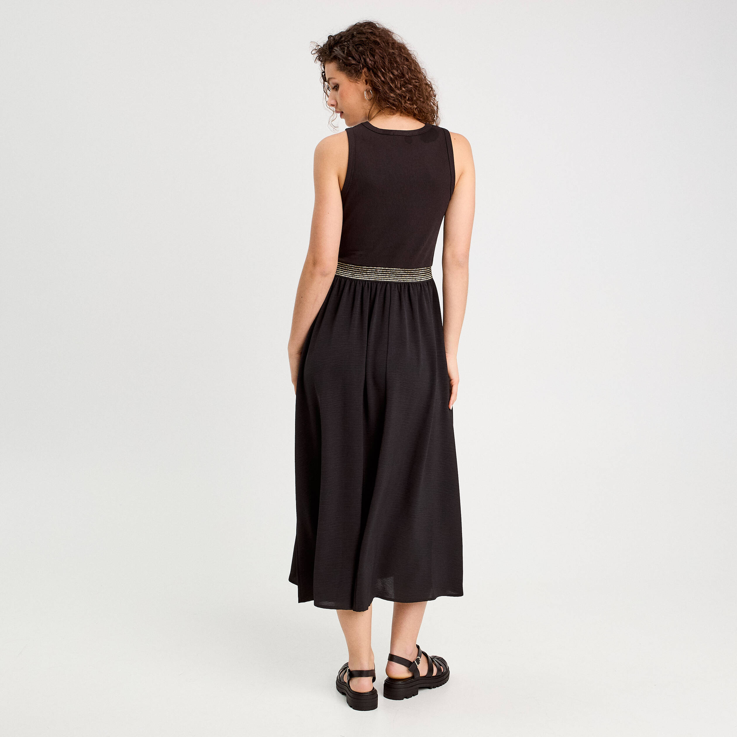 robe longue effet 2 en1 noir femme Robe longue effet 2-en1 noir femme