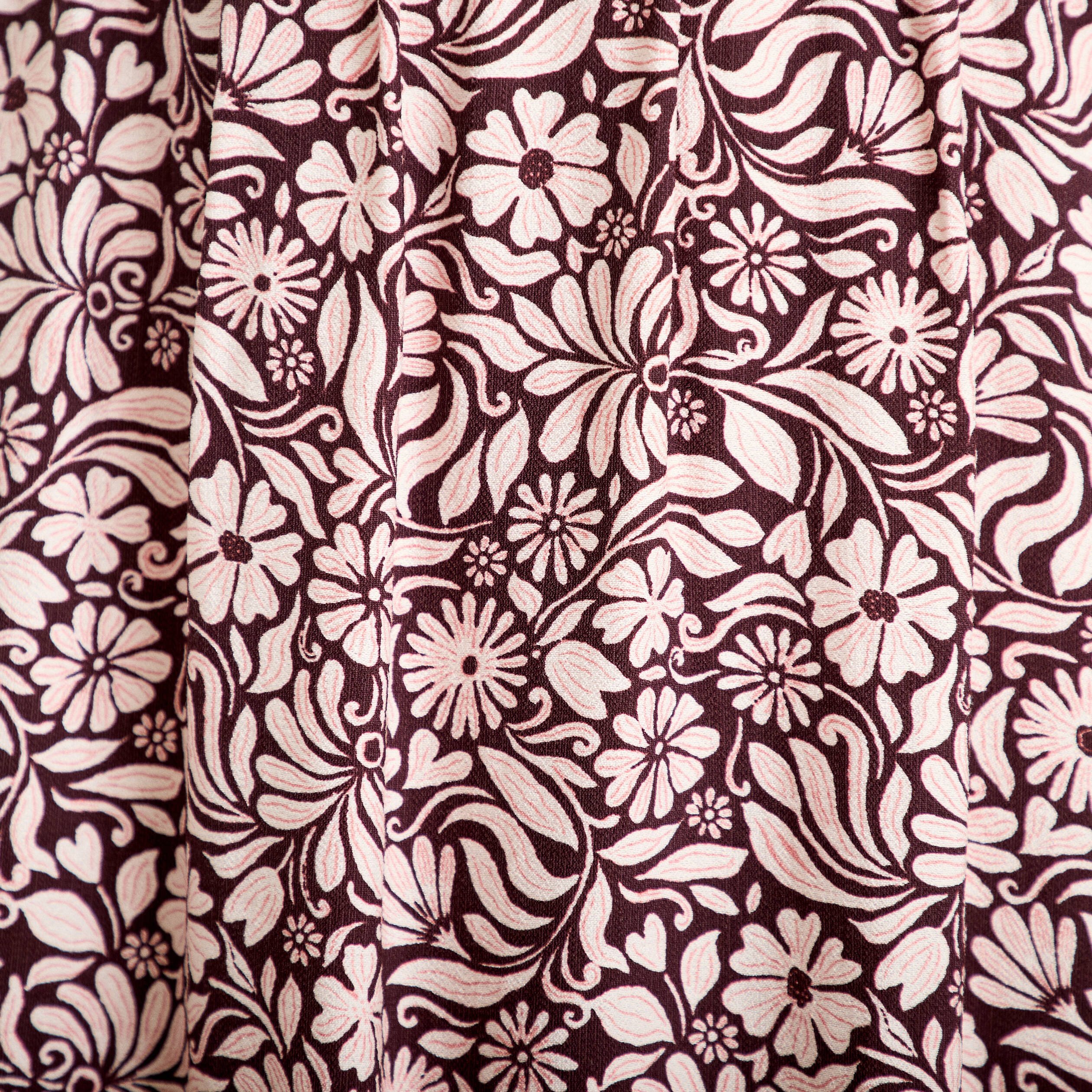 Robe longue &eacute;vas&eacute;e col v manches courtes marron femme