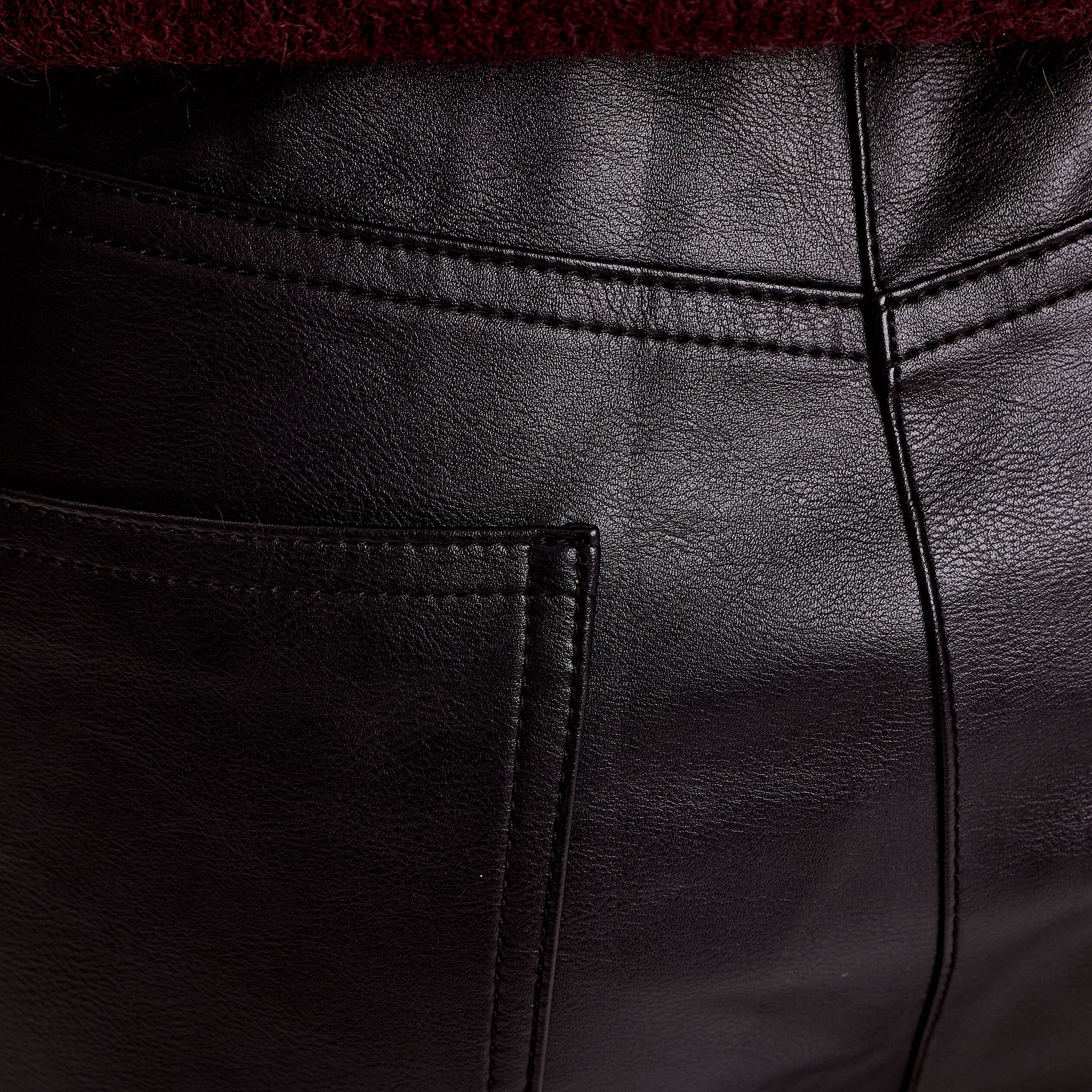 Pantalon droit similicuir noir femme