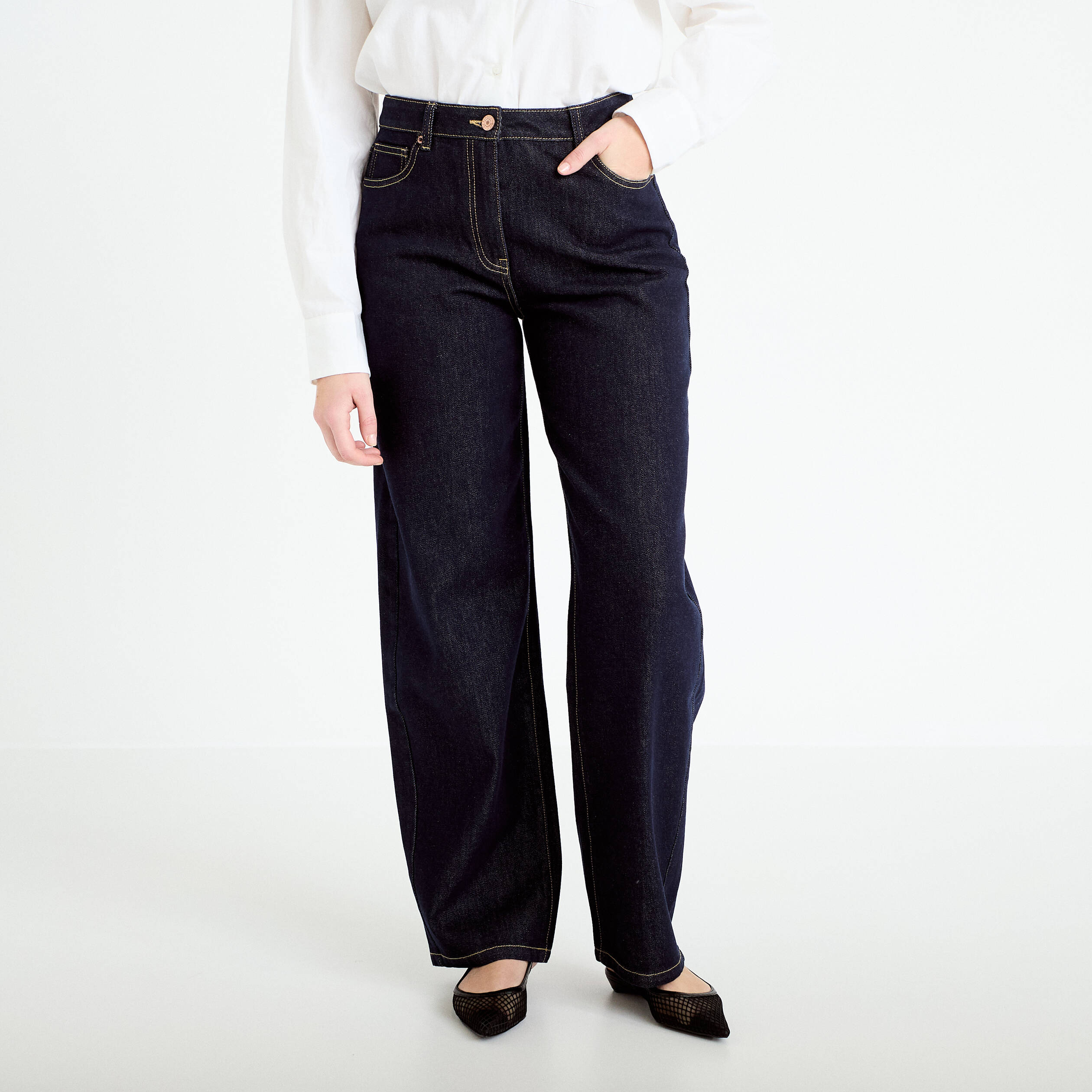 Jean boyfriend denim brut femme