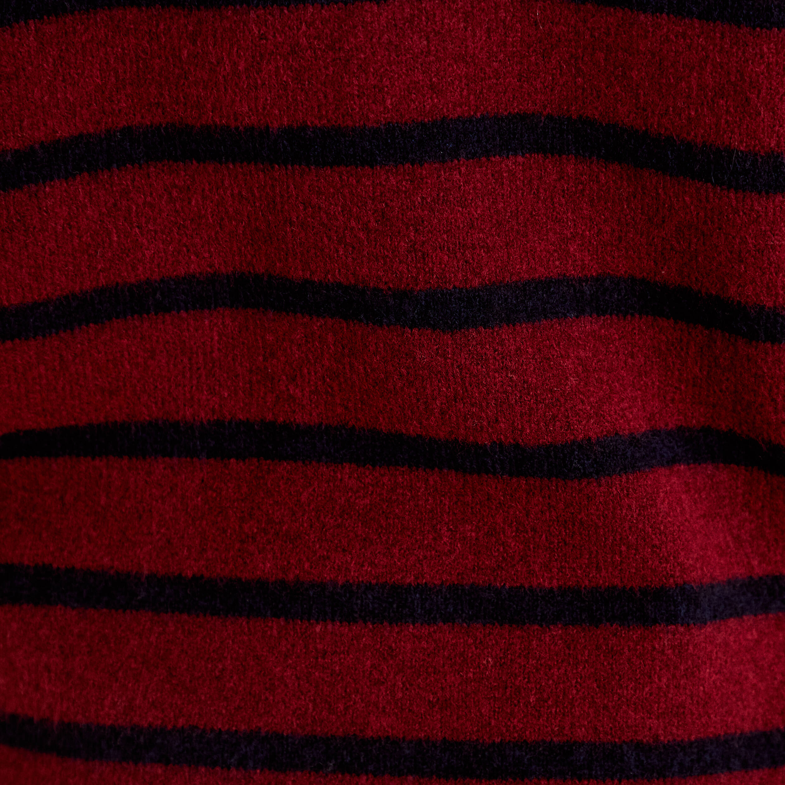 Robe pull droite manches longues 3/4 rouge fonc&eacute; femme