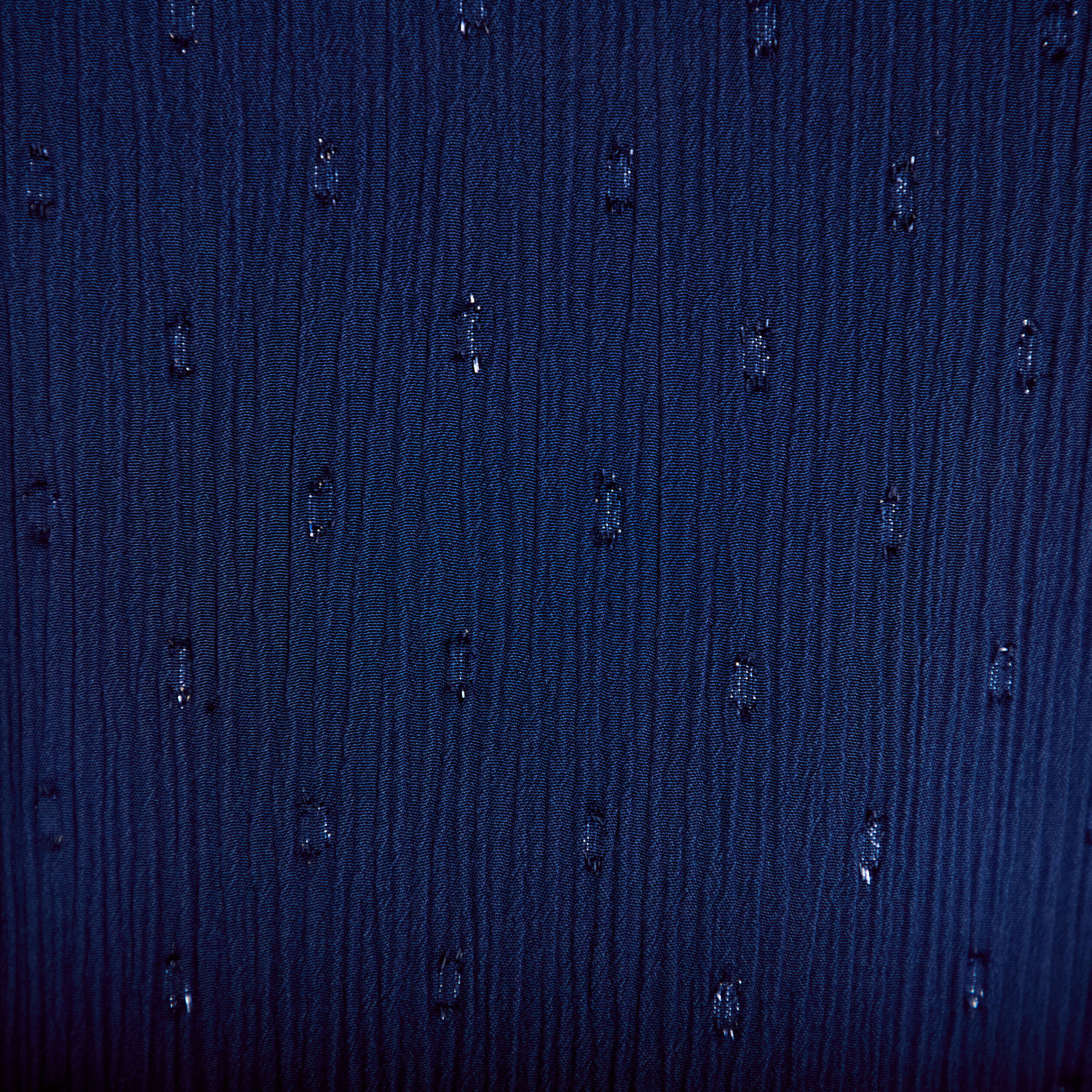 Robe longue &eacute;vas&eacute;e col v dentelle bleu marine femme