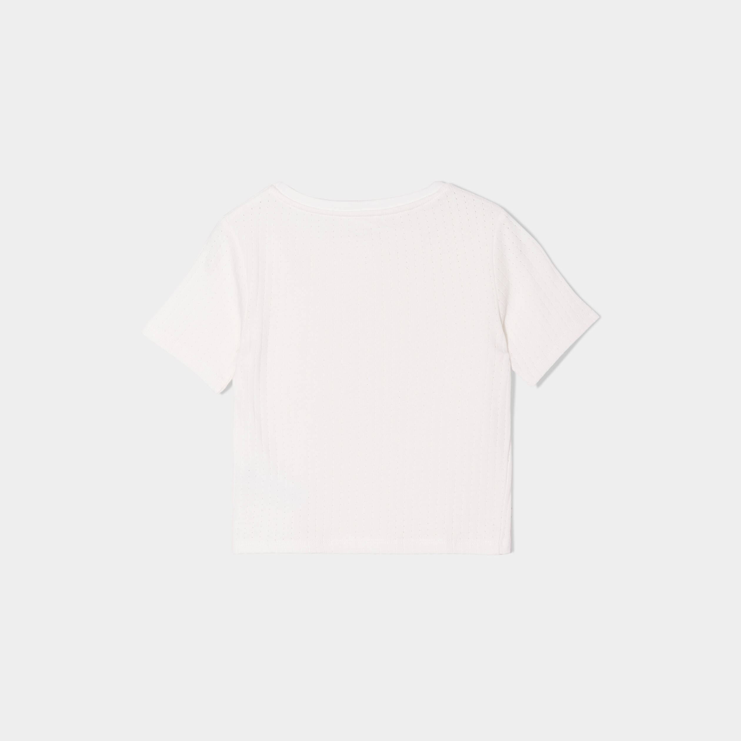 t shirt cintre cropped ecru femme T-shirt cintré cropped ecru femme
