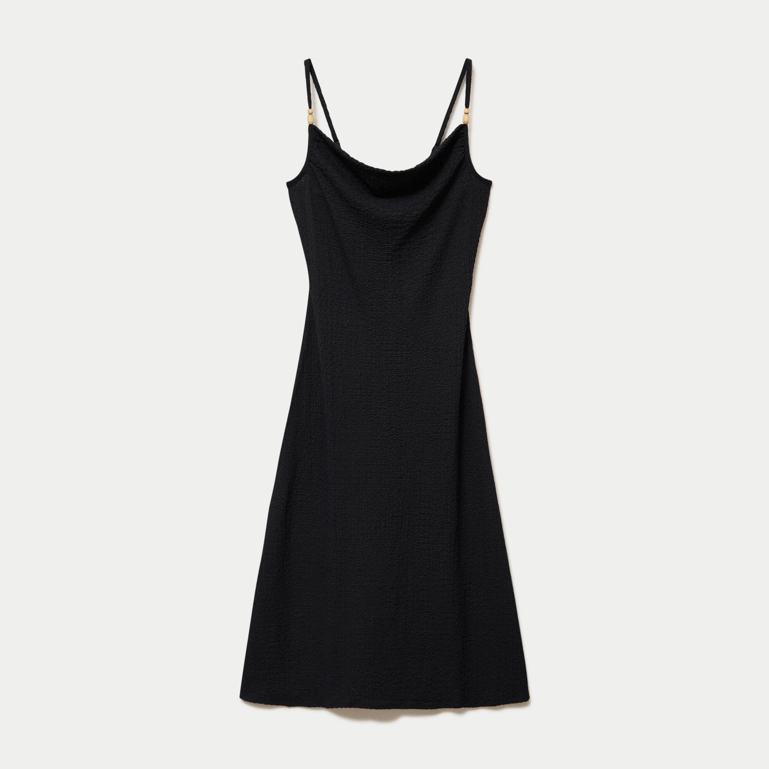 Robe longue droite en maille noir femme
