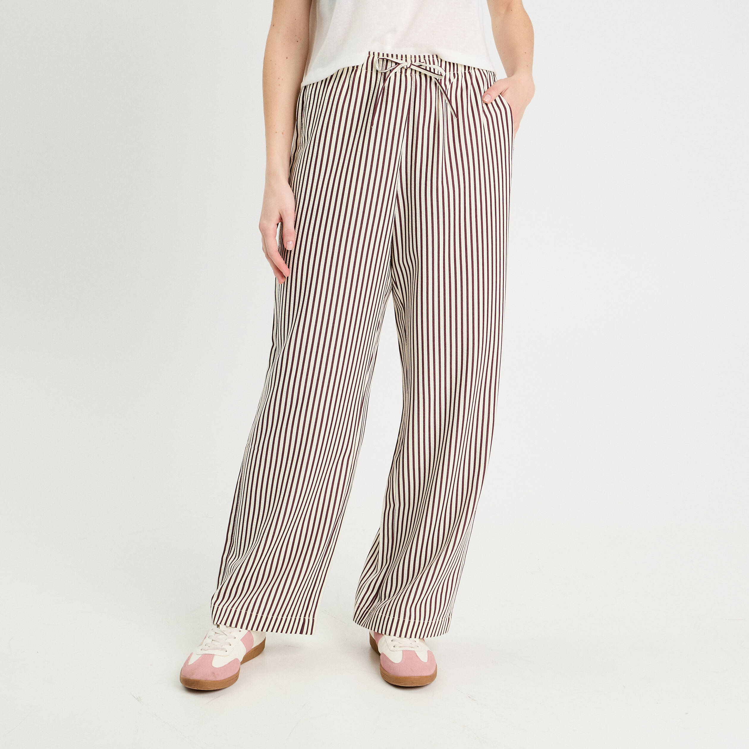 Pantalon large noir femme