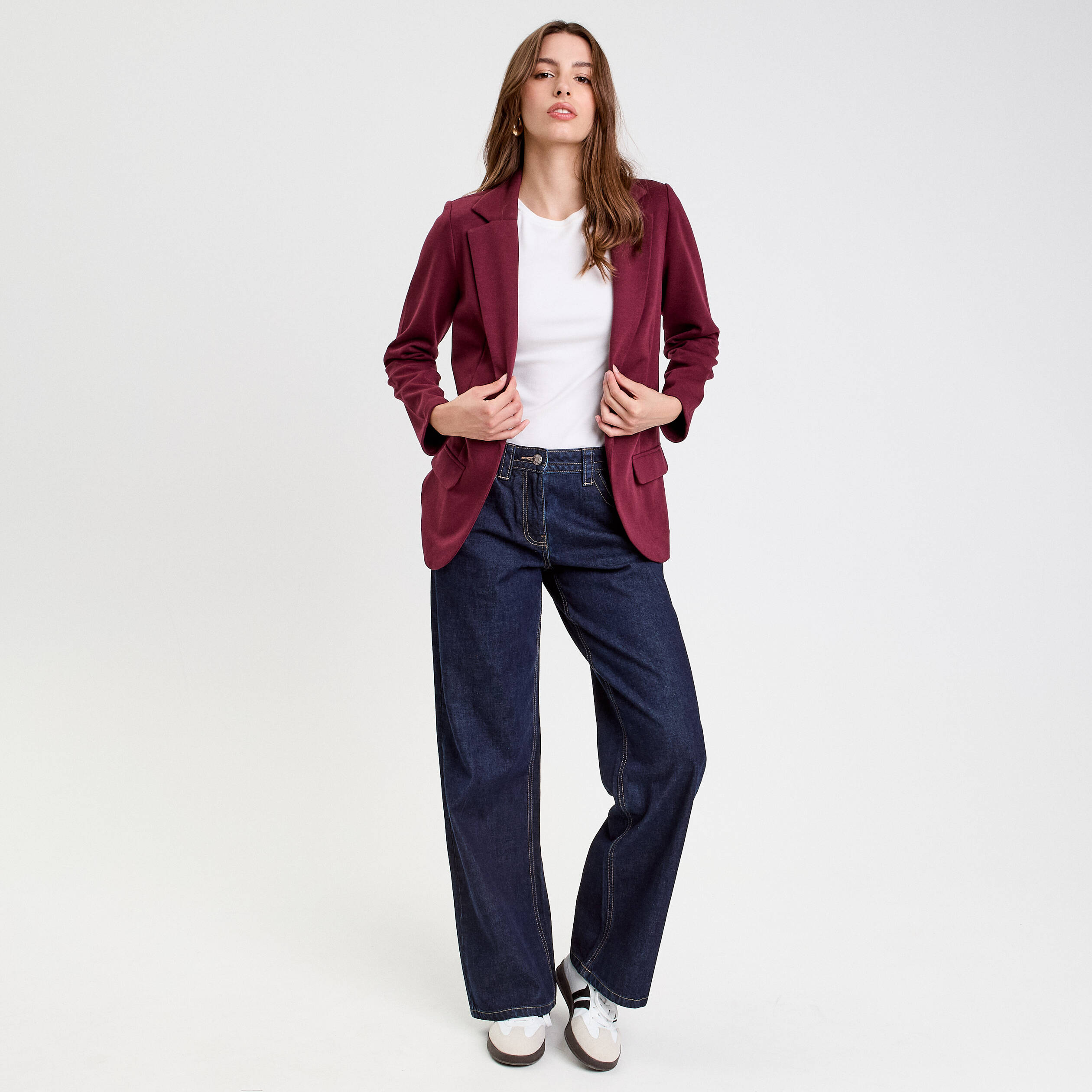 veste blazer cintree bordeaux femme Veste blazer cintrée bordeaux femme