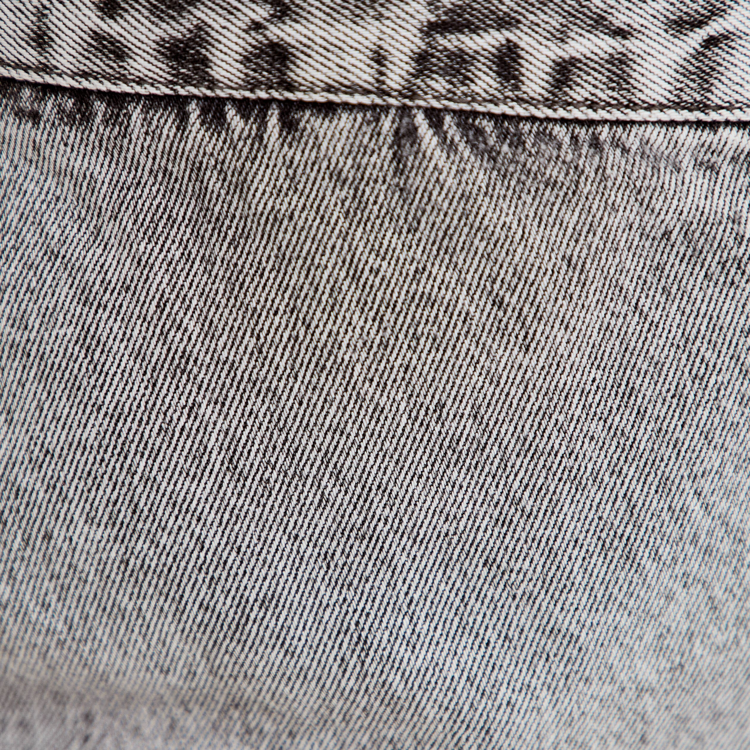 Jupe-short droite en jean denim gris femme