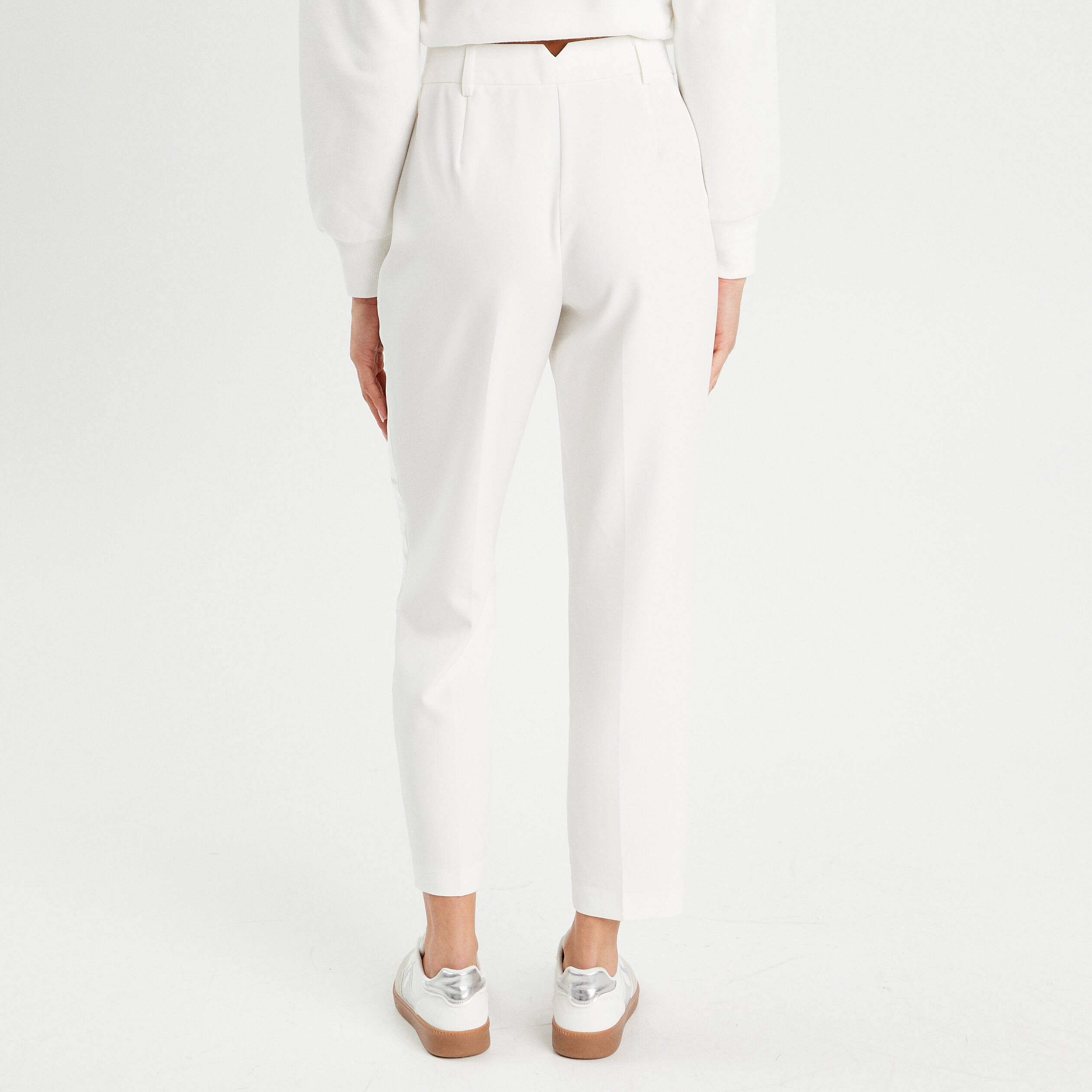 Pantalon carotte blanc femme shop