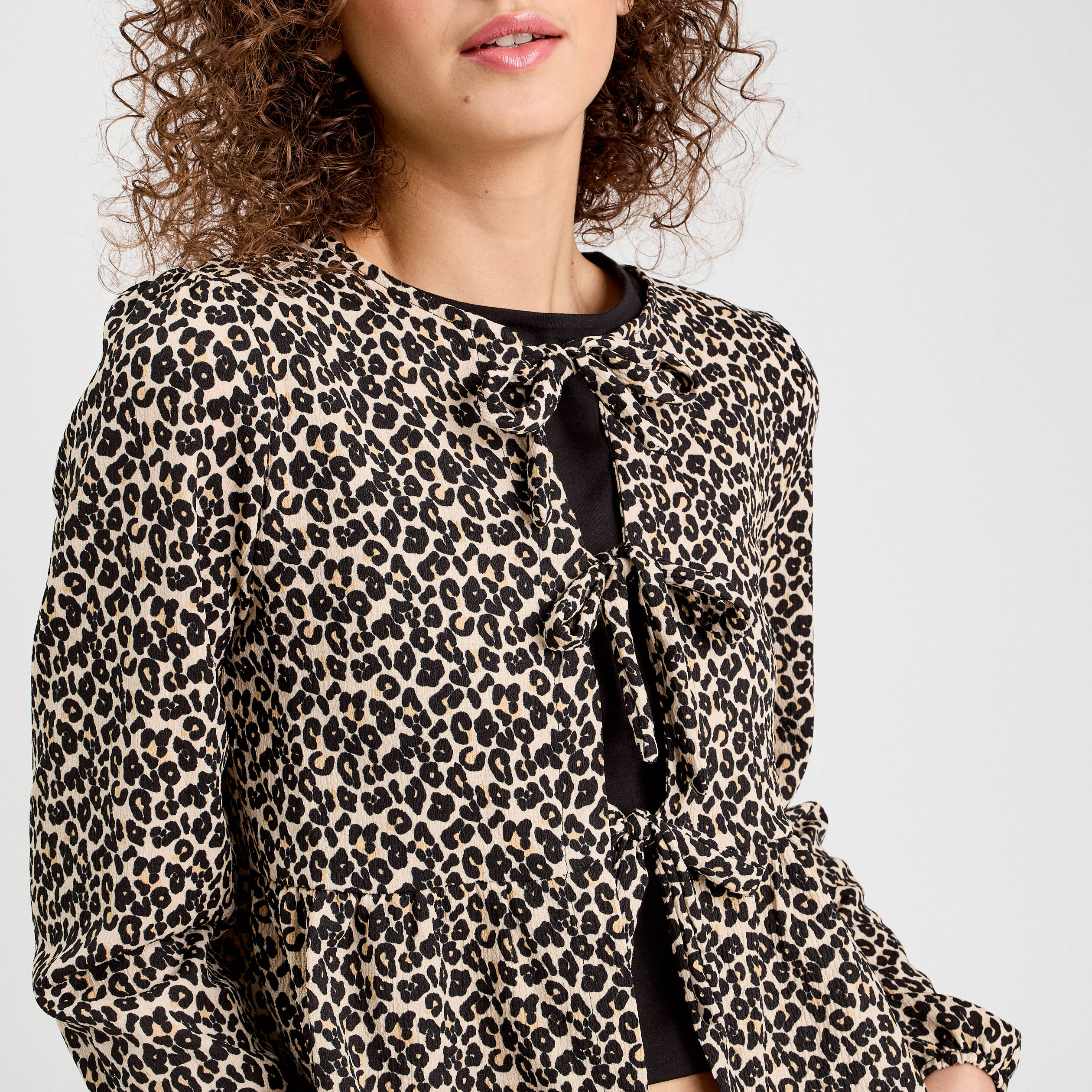 blouse nouee manches longues blanc femme Blouse nouée manches longues blanc femme