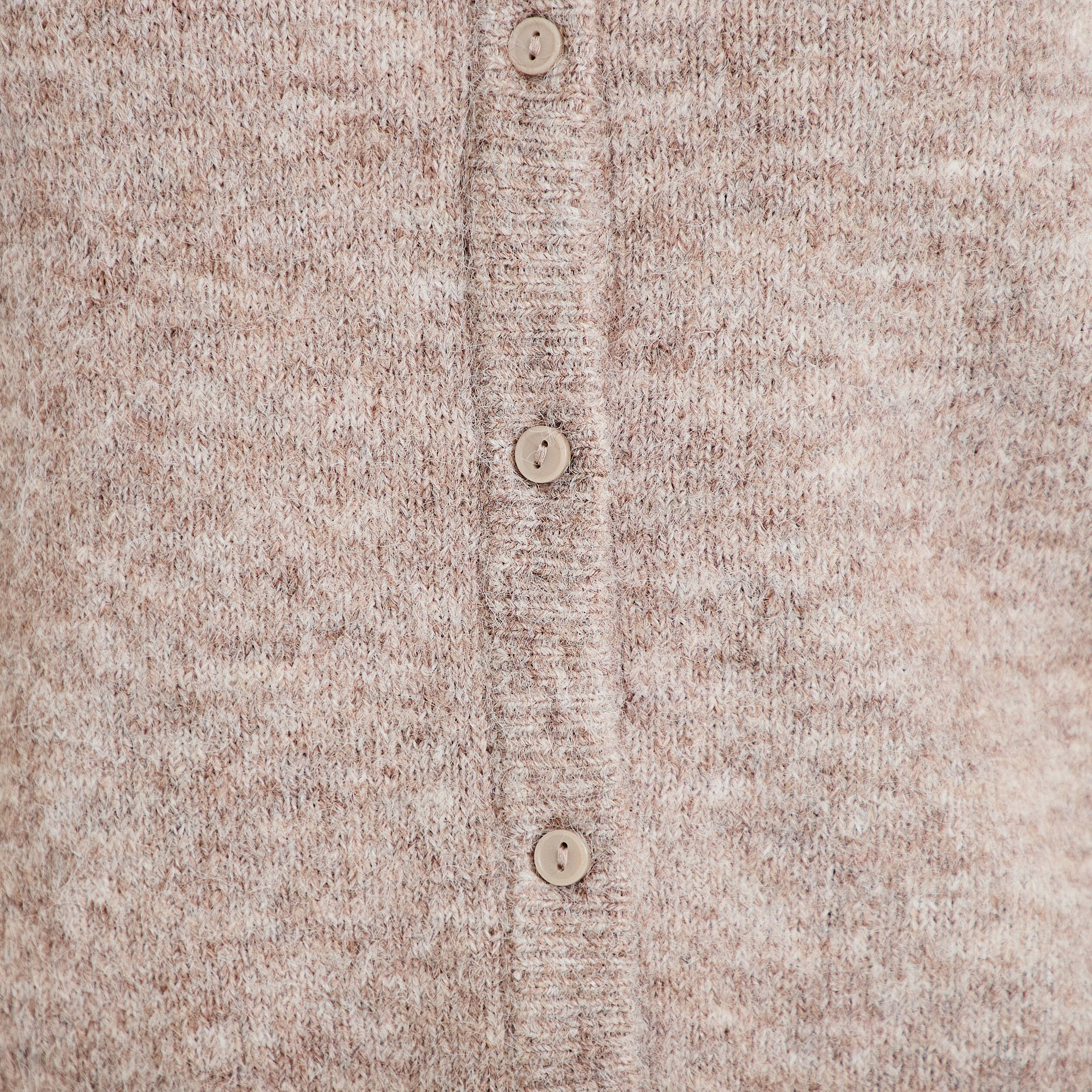 Gilet duveteux manches 3/4 taupe femme