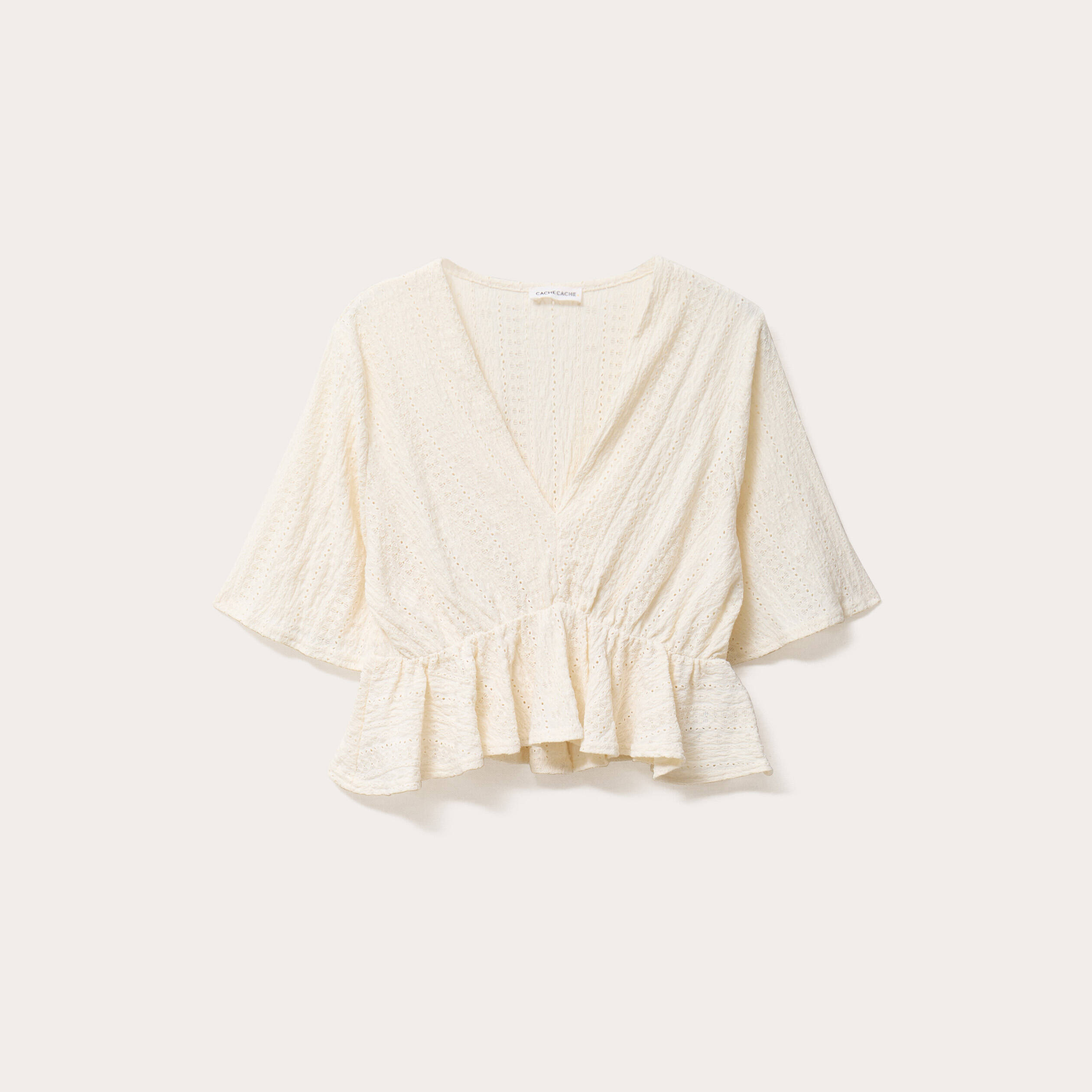 blouse manches courtes ecru femme Blouse manches courtes ecru femme