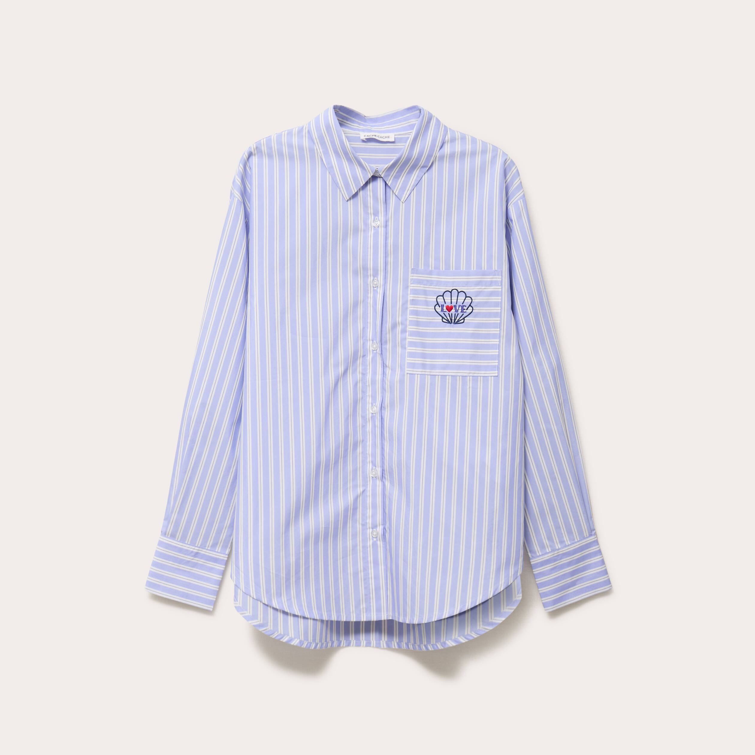 Chemise ray&eacute;e blanc femme