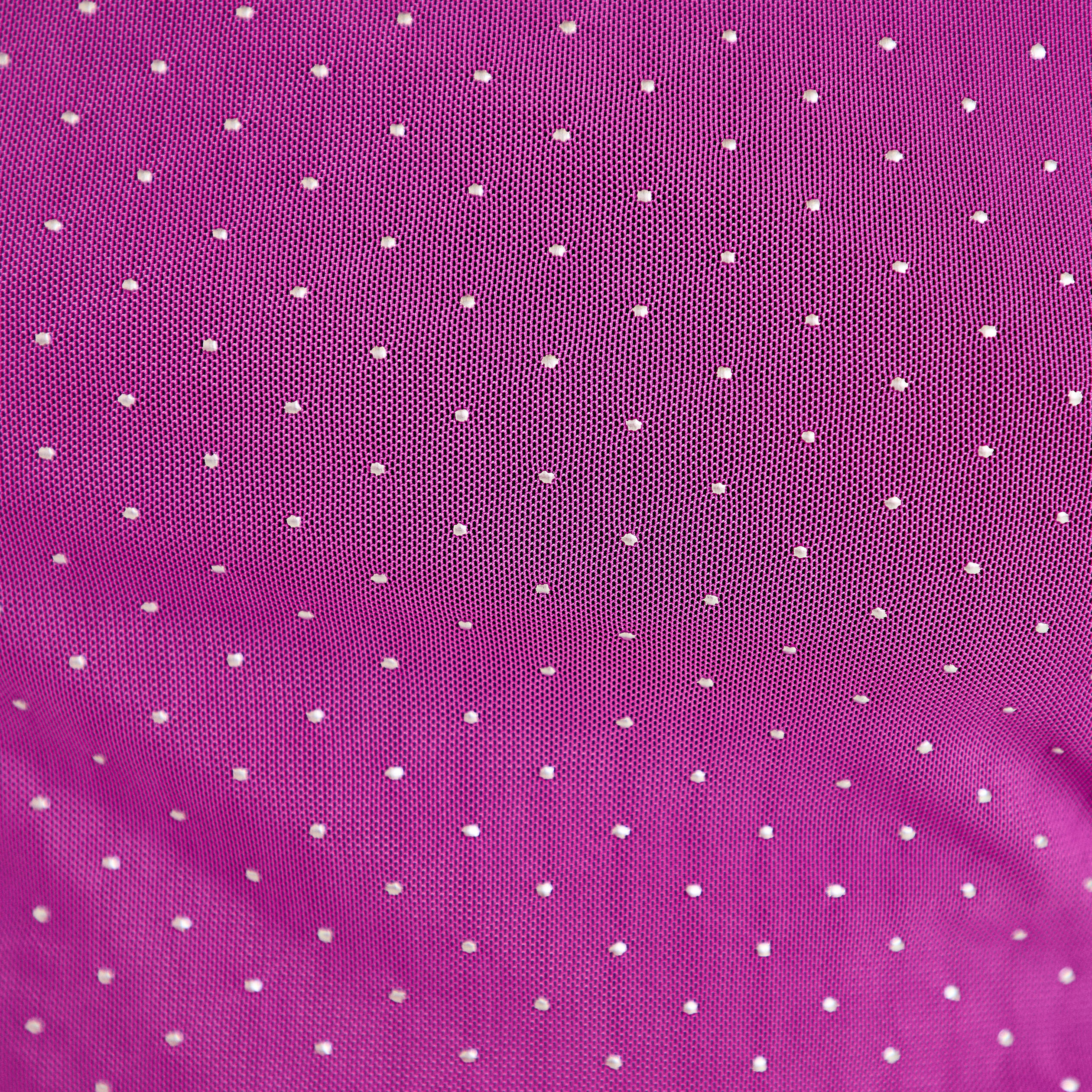 Top ajust&eacute; col rond manches courtes rose fushia femme