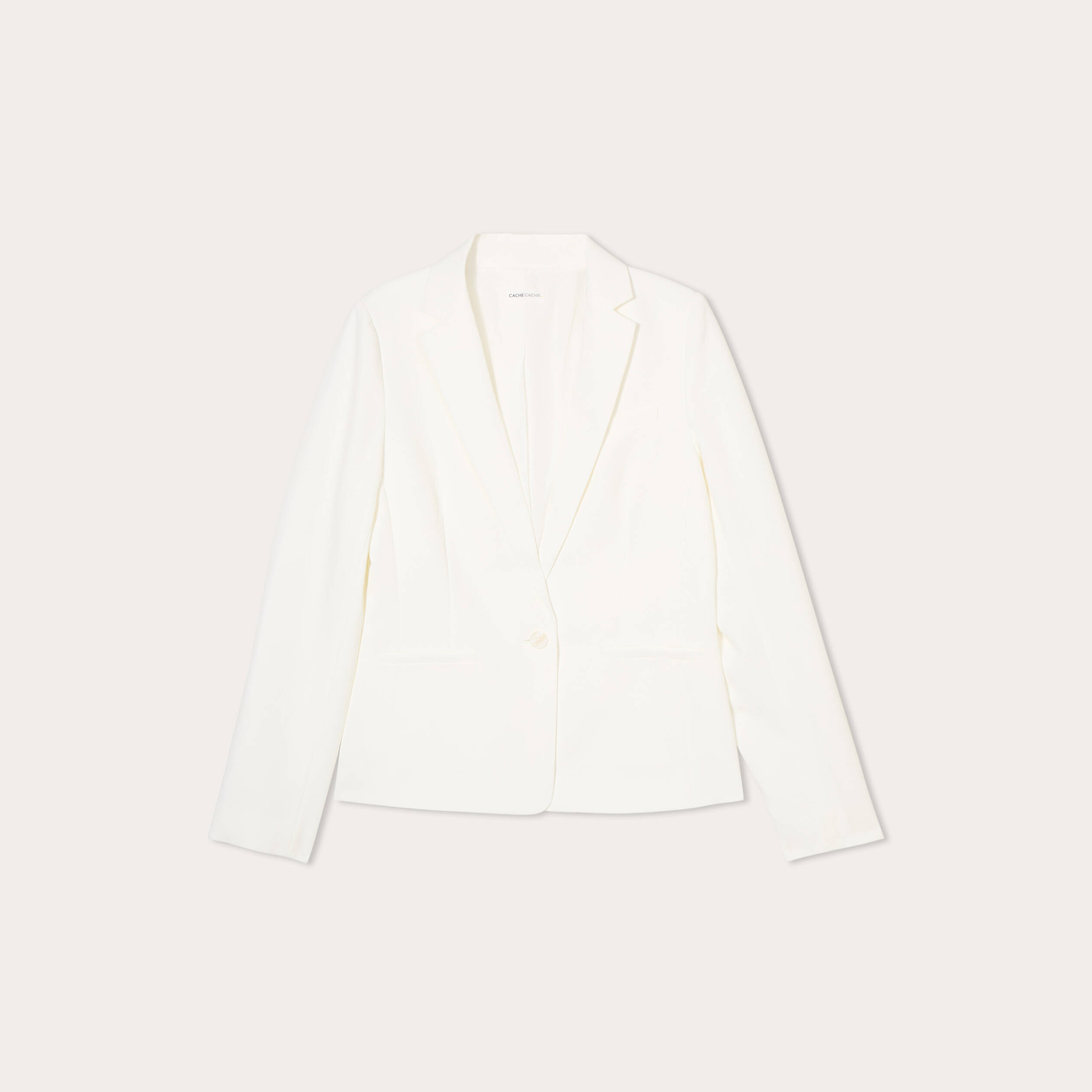 Veste blazer droite ecru femme