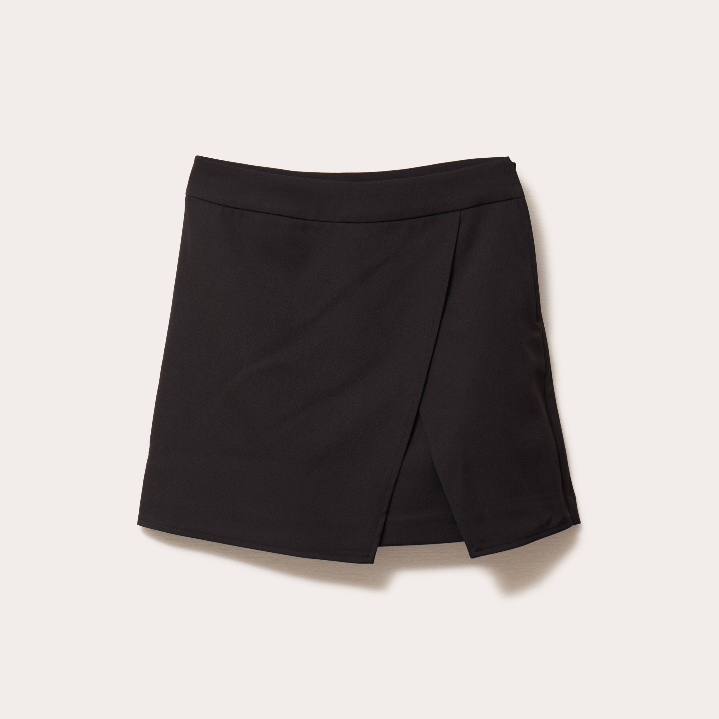 Jupe droite courte fendue stretch noir femme Vibs