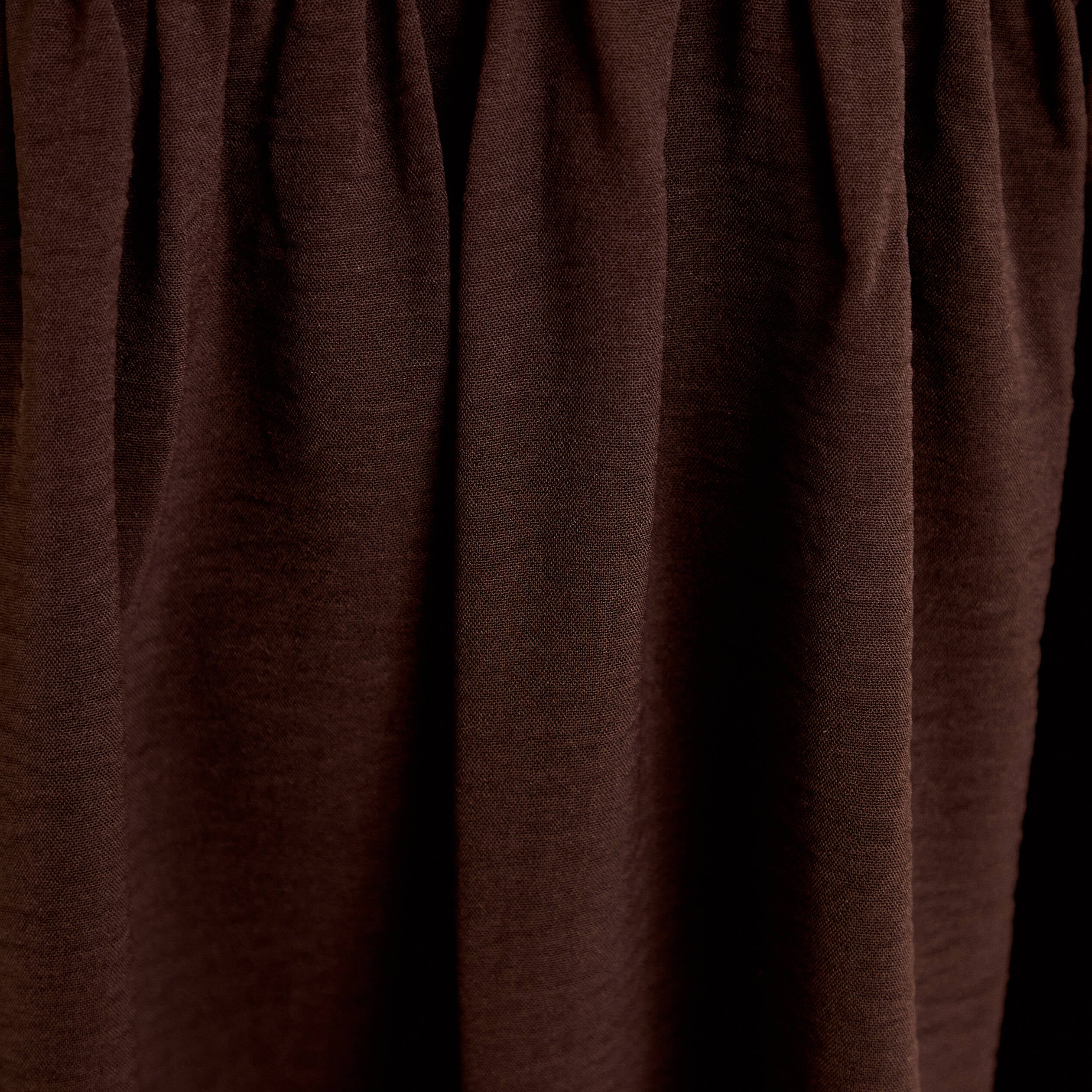 Robe droite courte col v manches 3/4 marron fonc&eacute; femme
