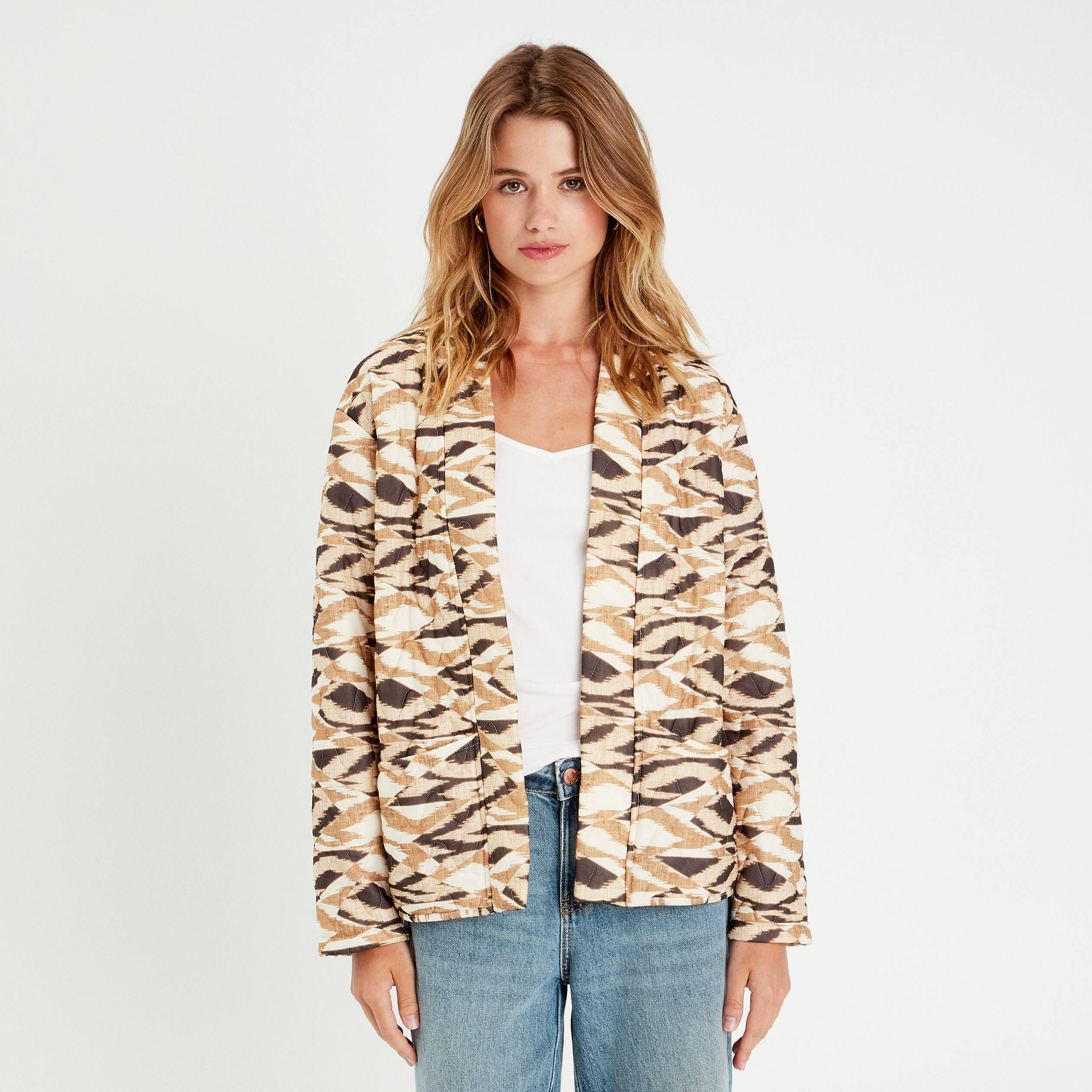 Veste matelass&eacute;e blanc femme