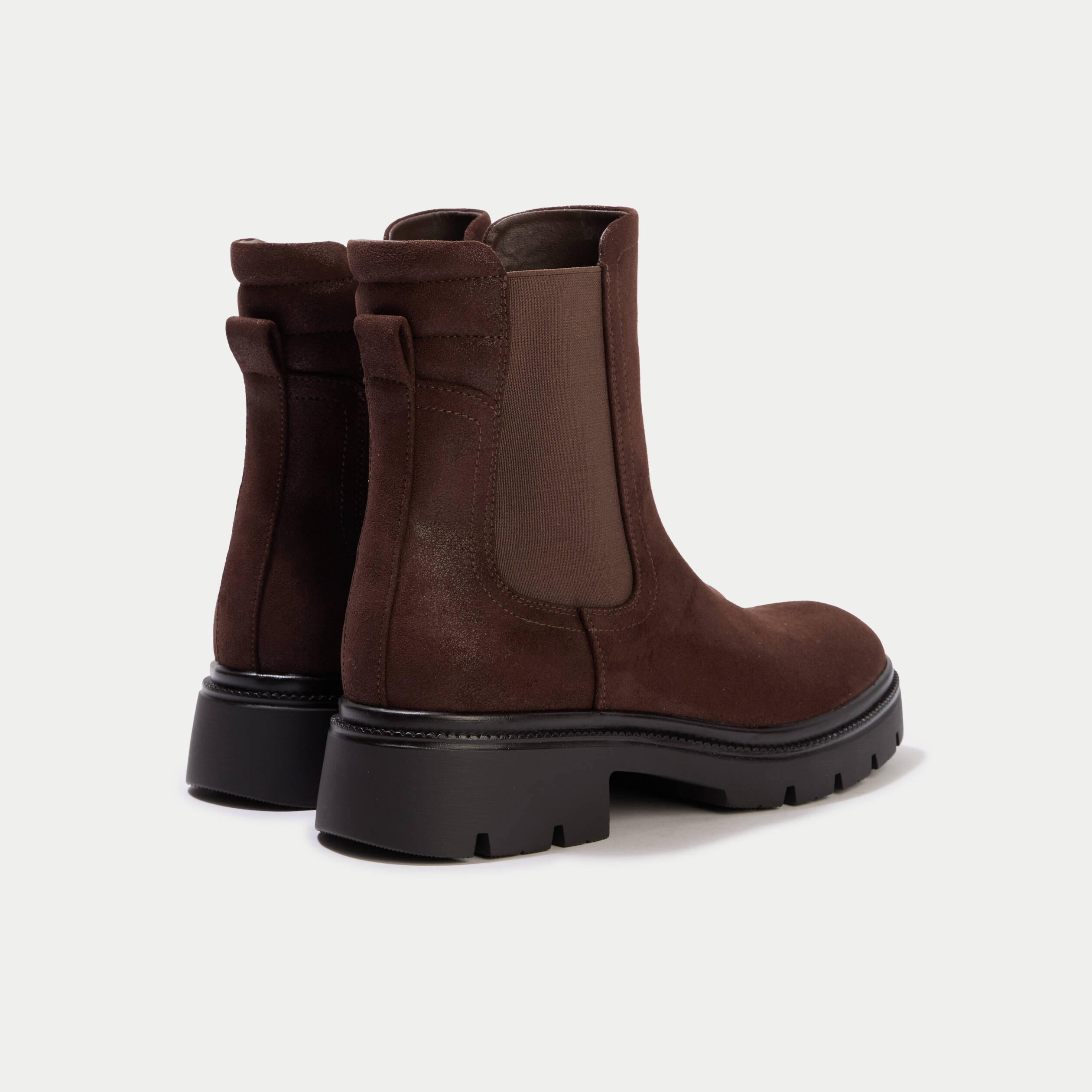 Bottines aspect daim marron femme
