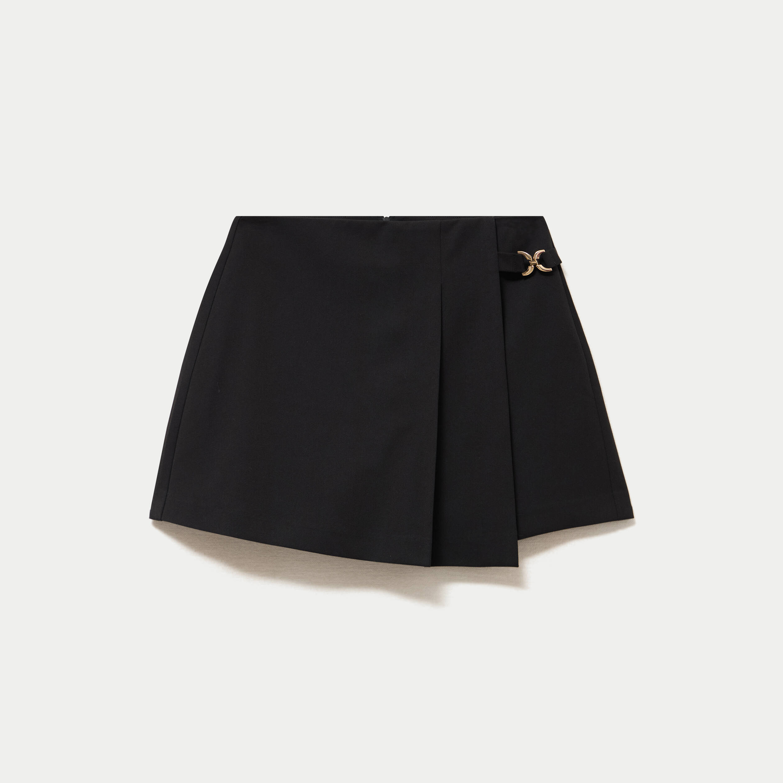 Jupe-short taille haute noir femme