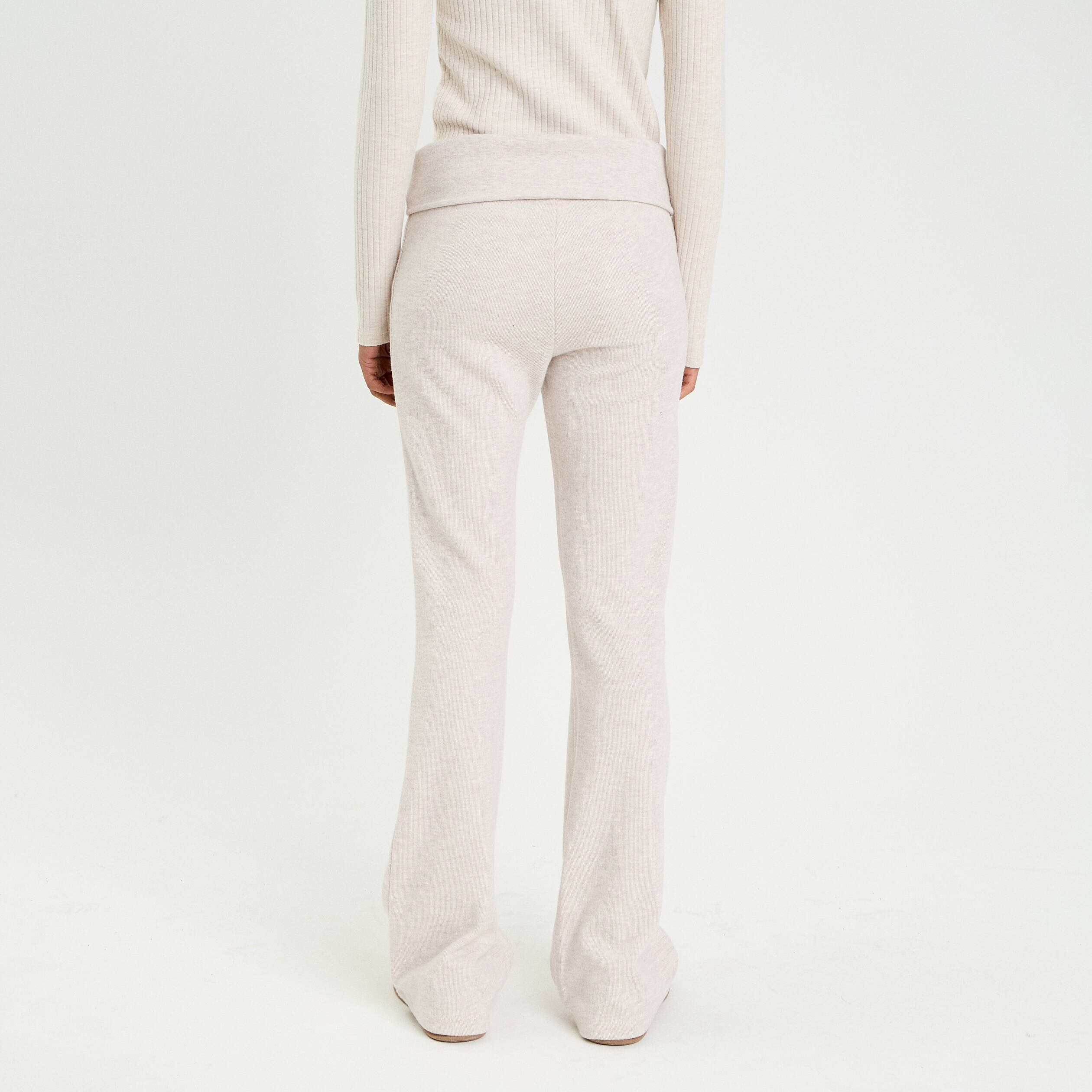 Pantalon bootcut taille standard sable femme