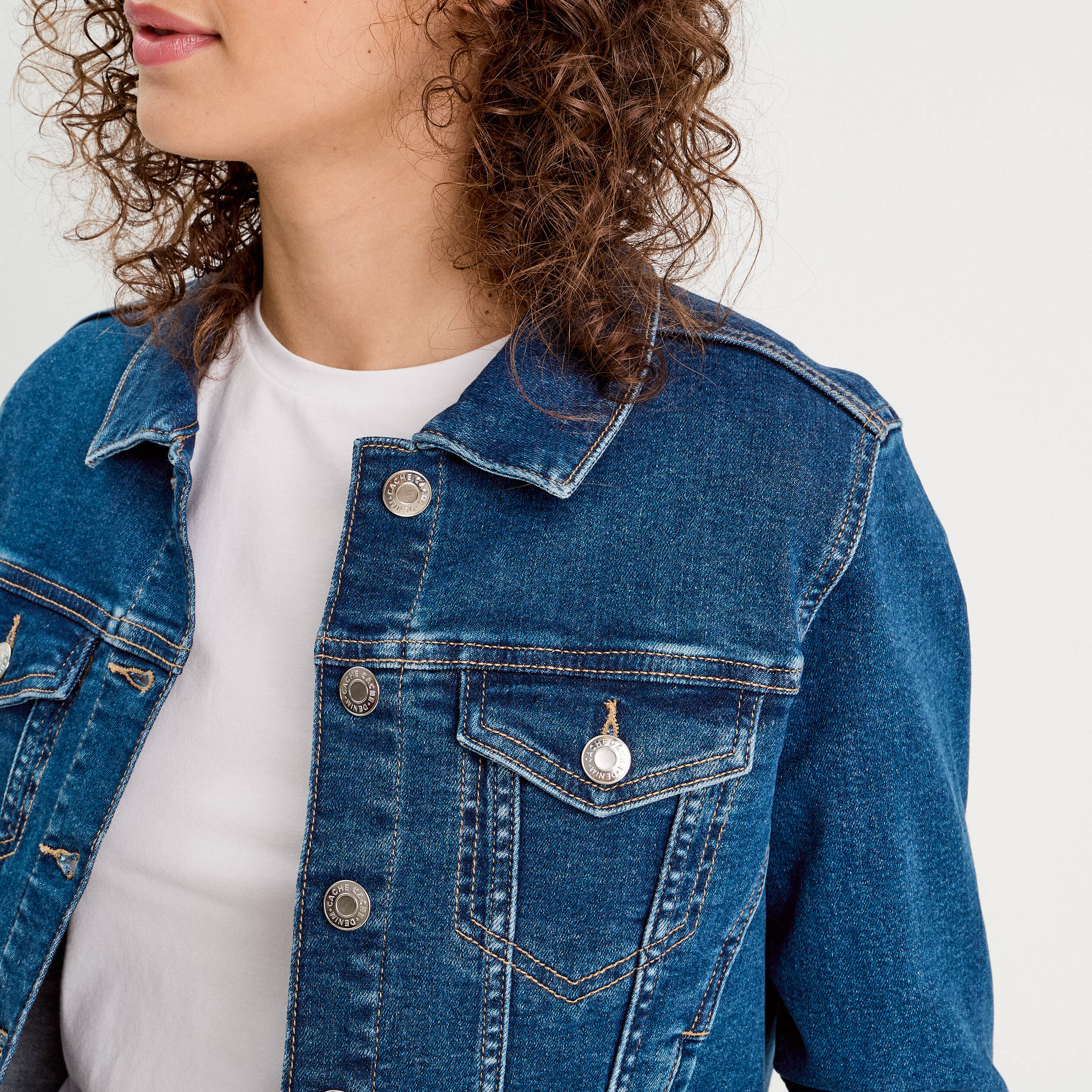 Veste en jean denim stone femme