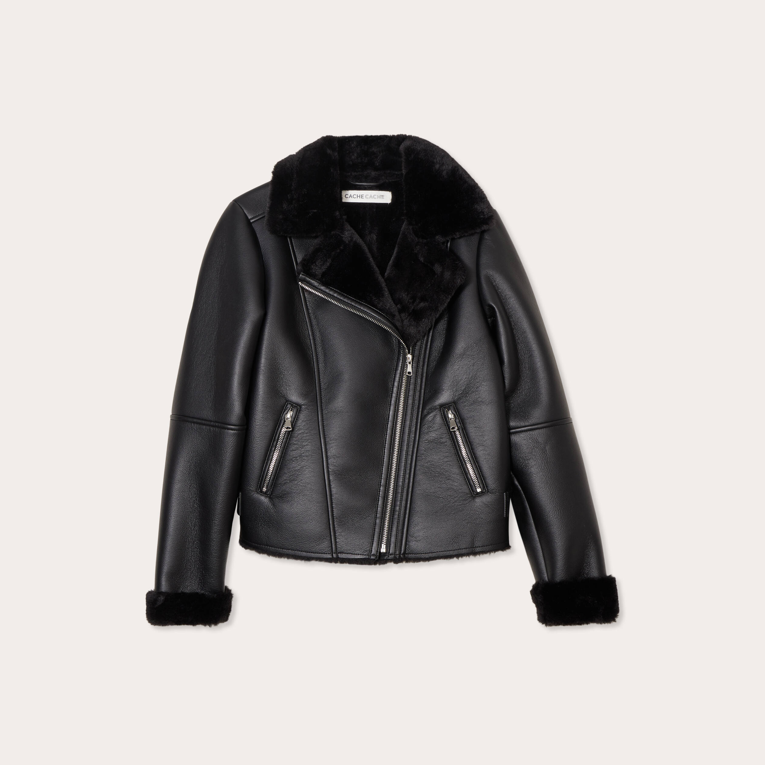 Veste simili cuir fourrée femme deals