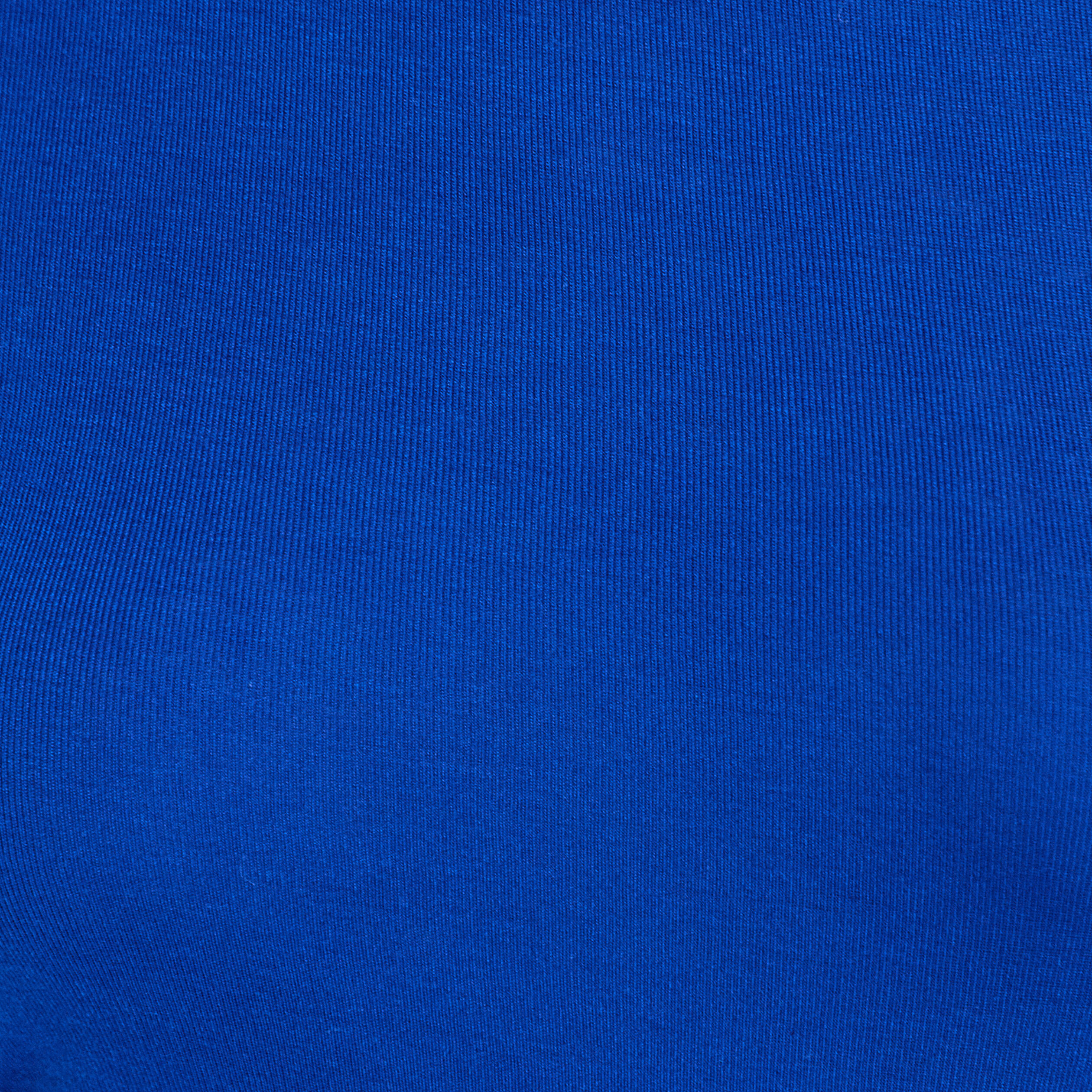 T-shirt ajust&eacute; col rond manches longues bleu electrique femme