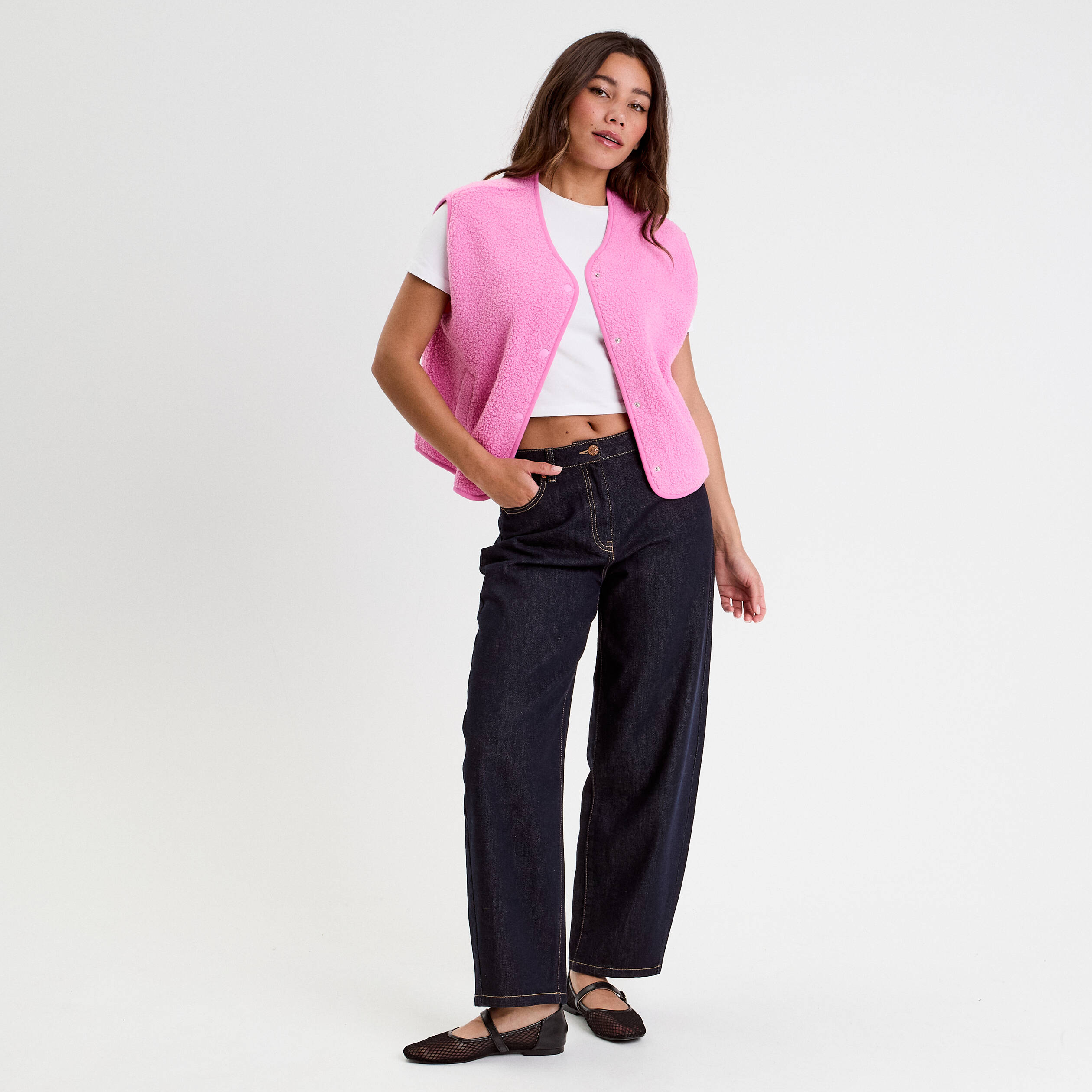 Gilet Polaire Femme Sans Manches - Col V, Boutonné, Chaud, Style Cardigan D'hiver Décontracté