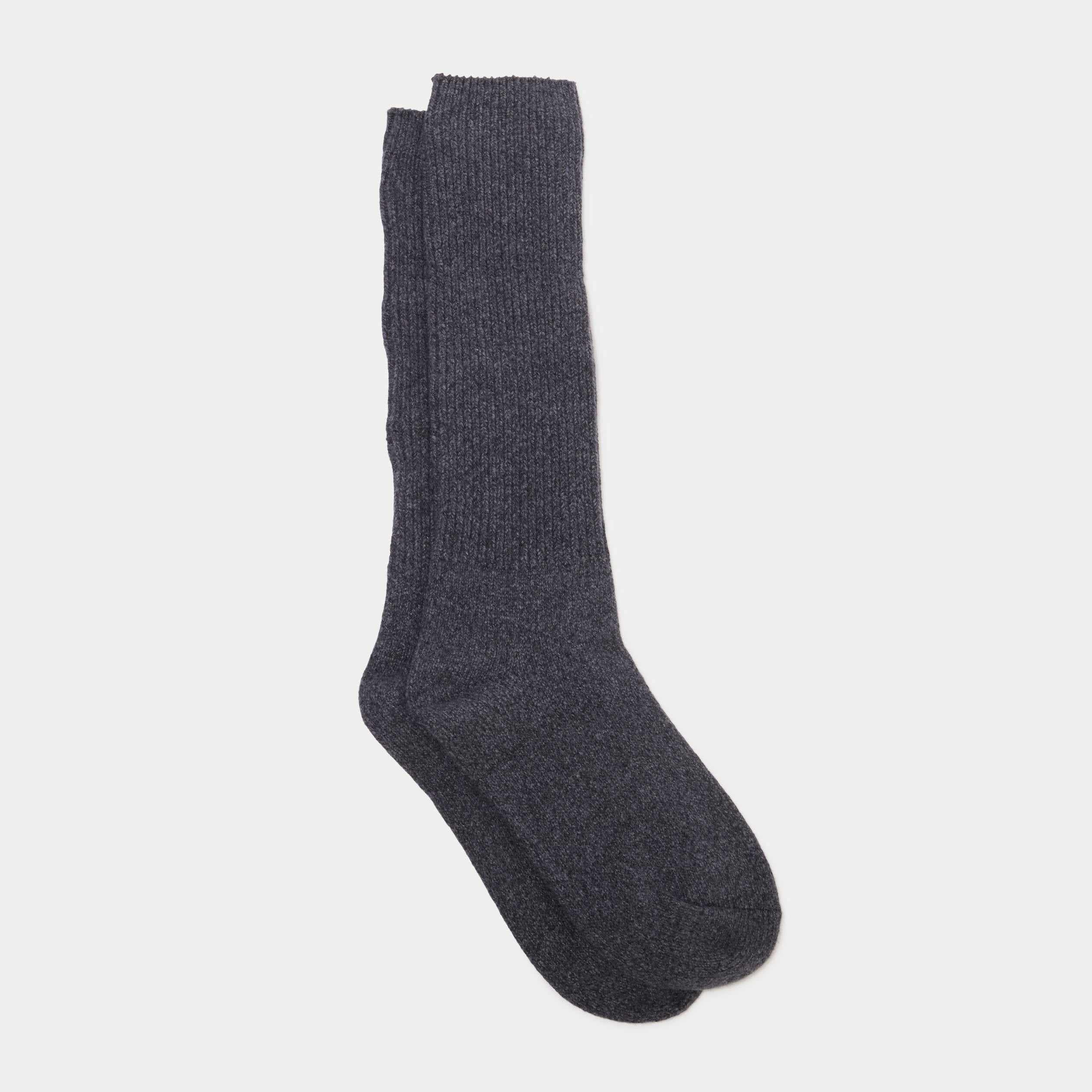 Chaussettes hautes gris fonc&eacute; femme