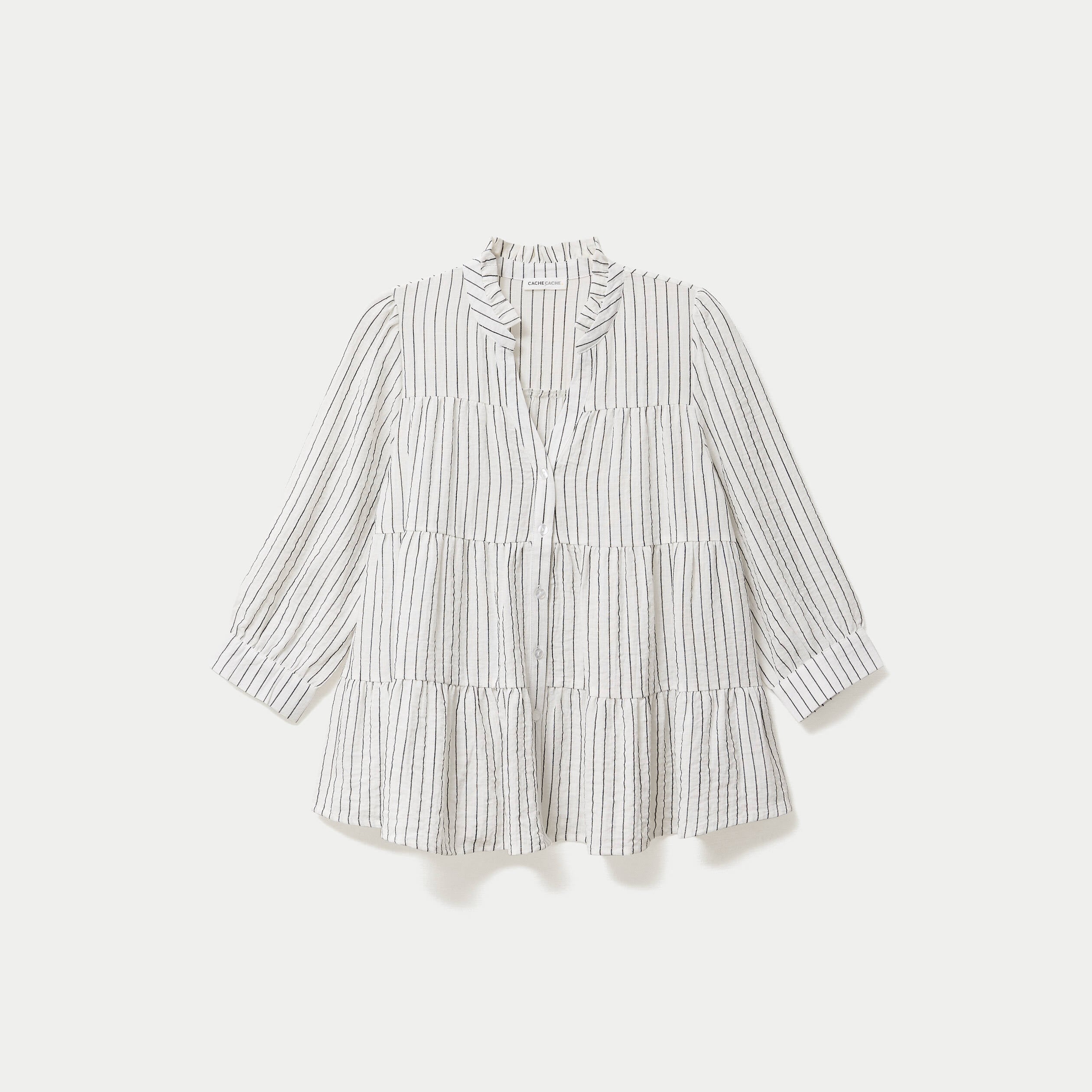 Blouse ample manches longues blanc femme