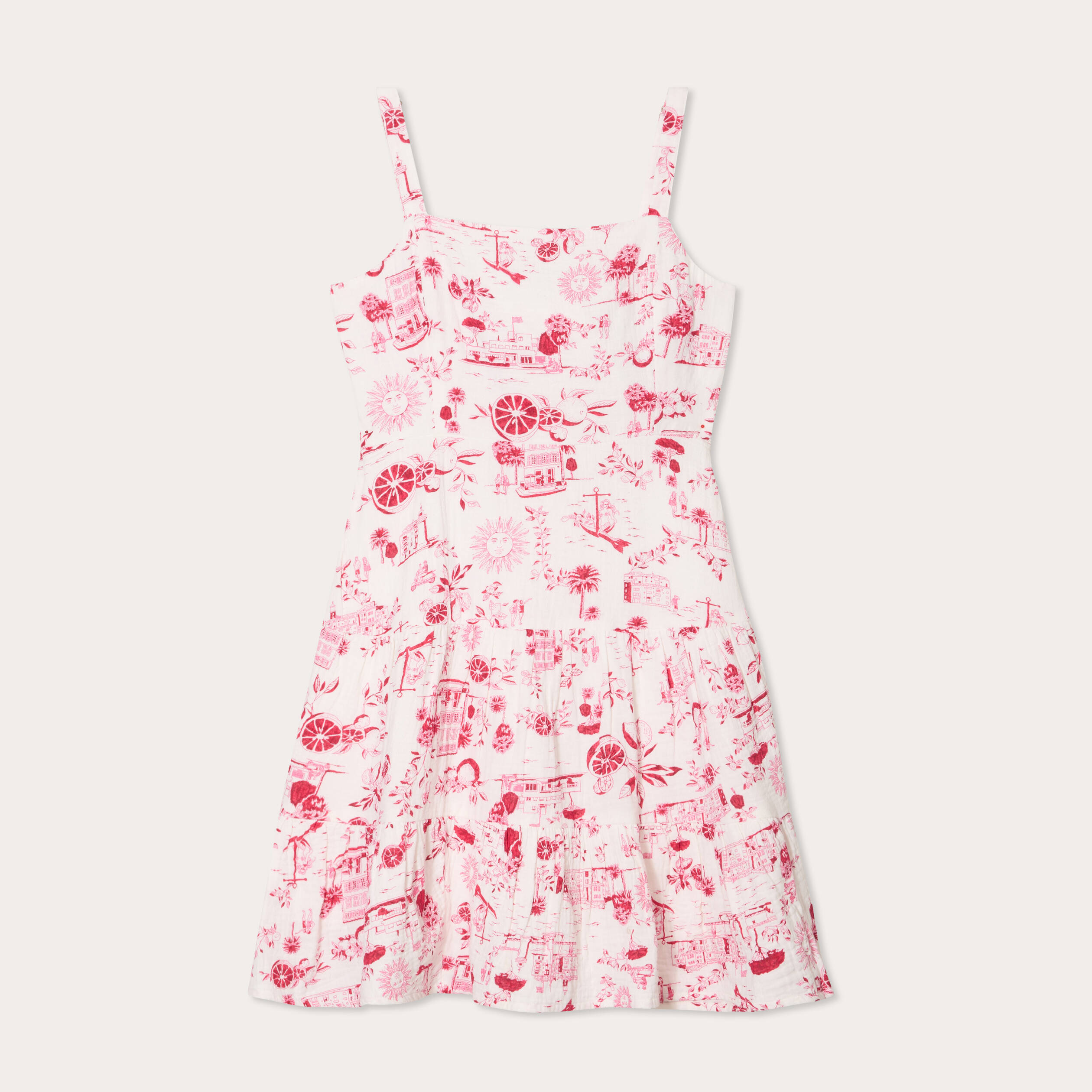 Robe &eacute;vas&eacute;e avec bretelles rose fushia femme