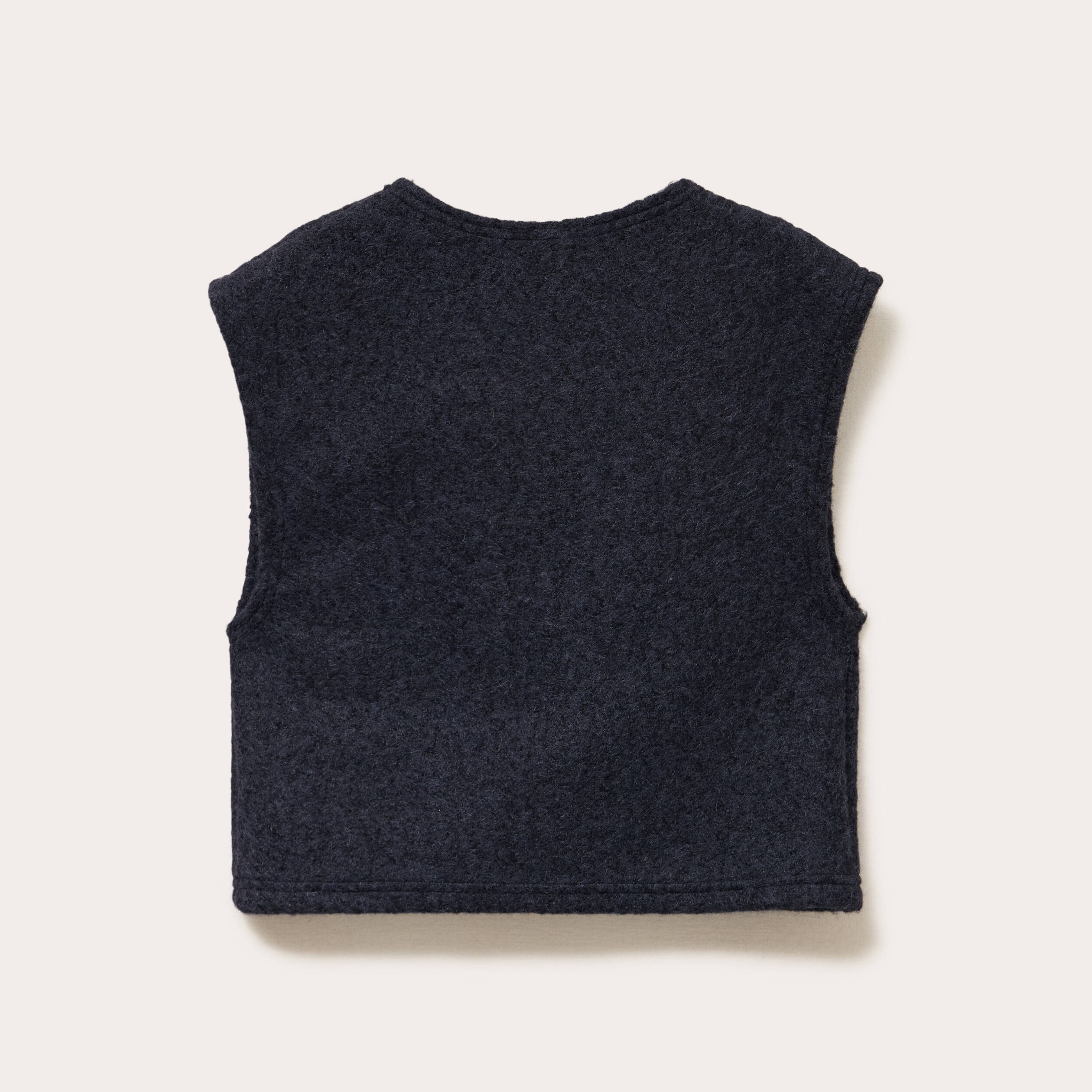 Gilet sans manches effet polaire bleu marine femme