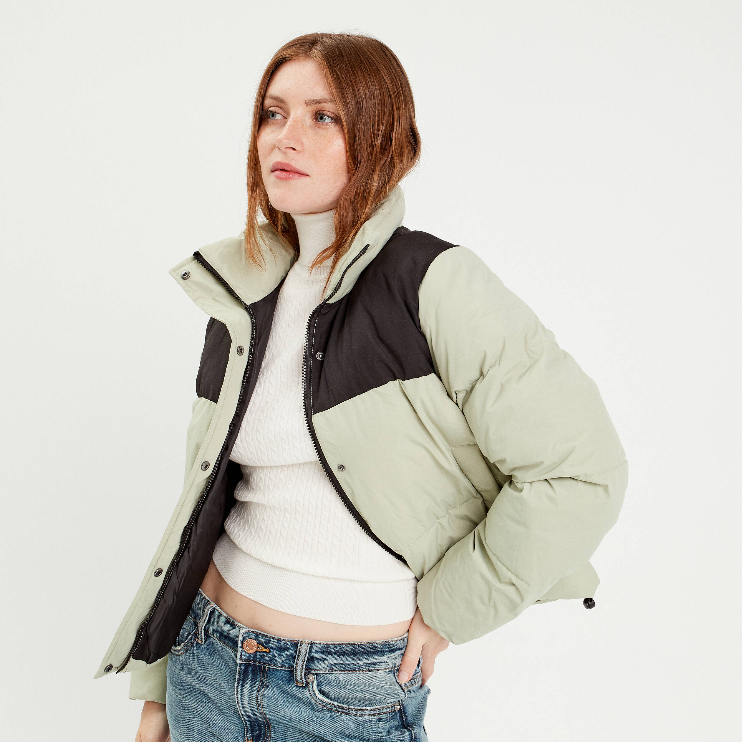 Doudoune vert pastel femme
