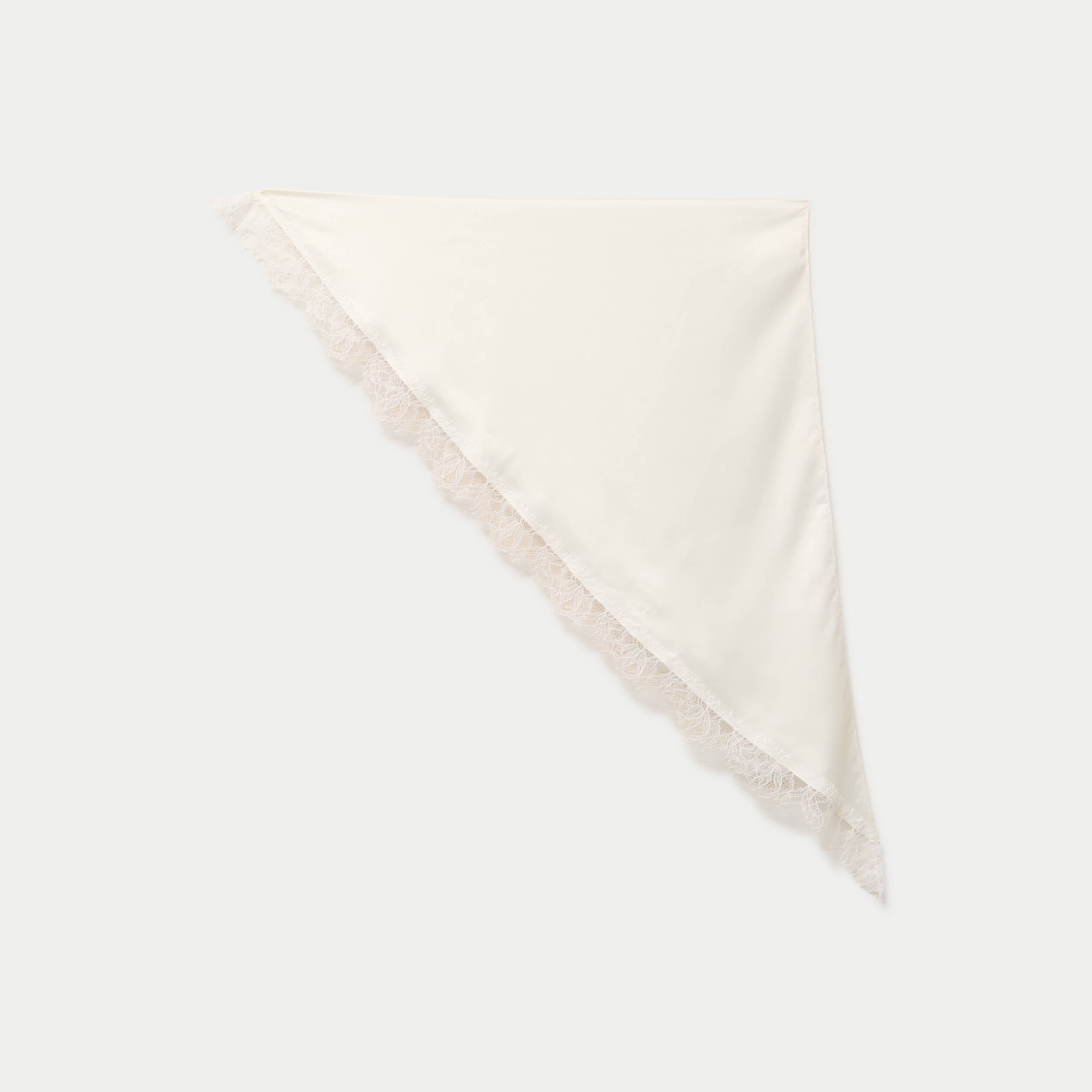 Foulard dentelle effet satin&eacute; ecru femme