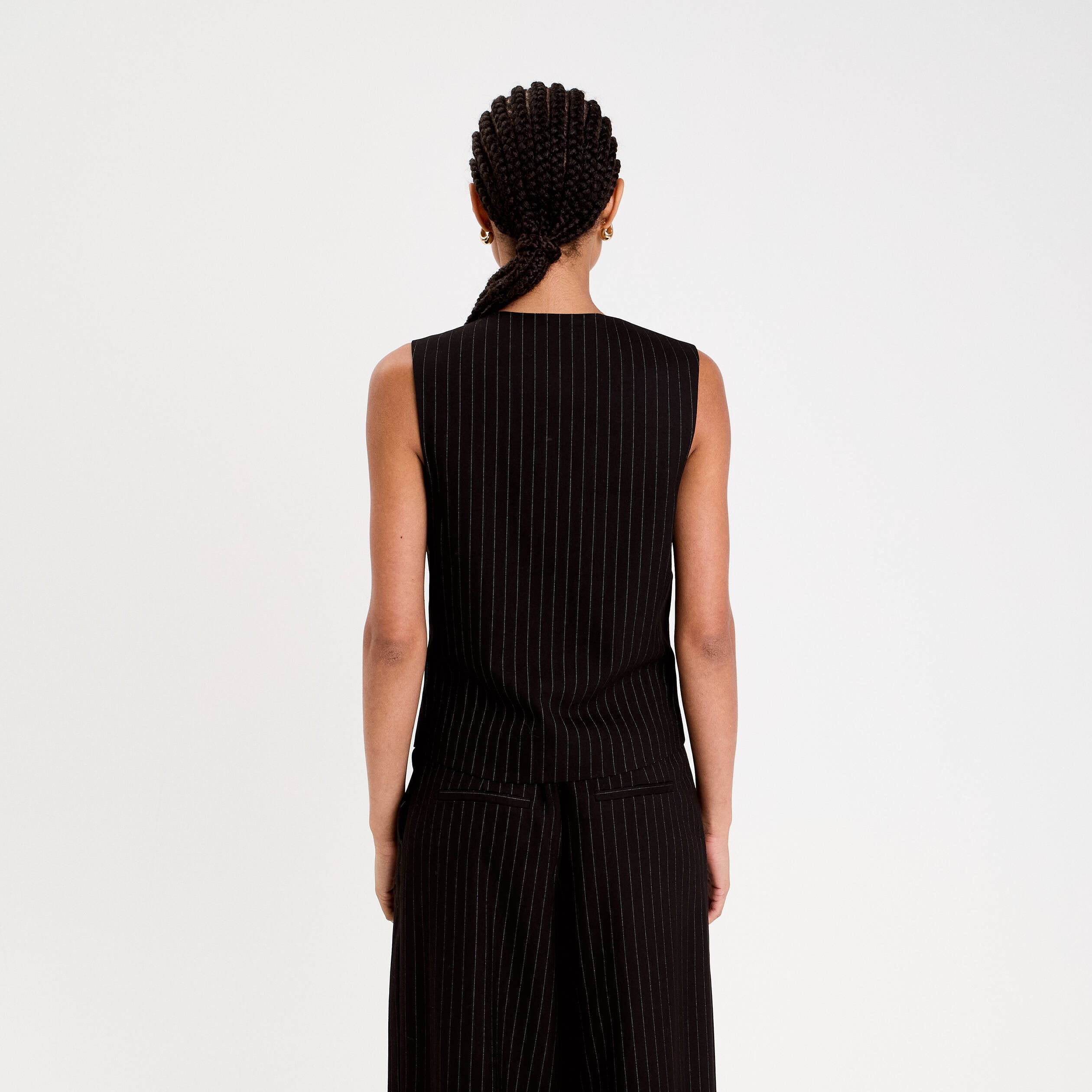 Gilet col V noir femme