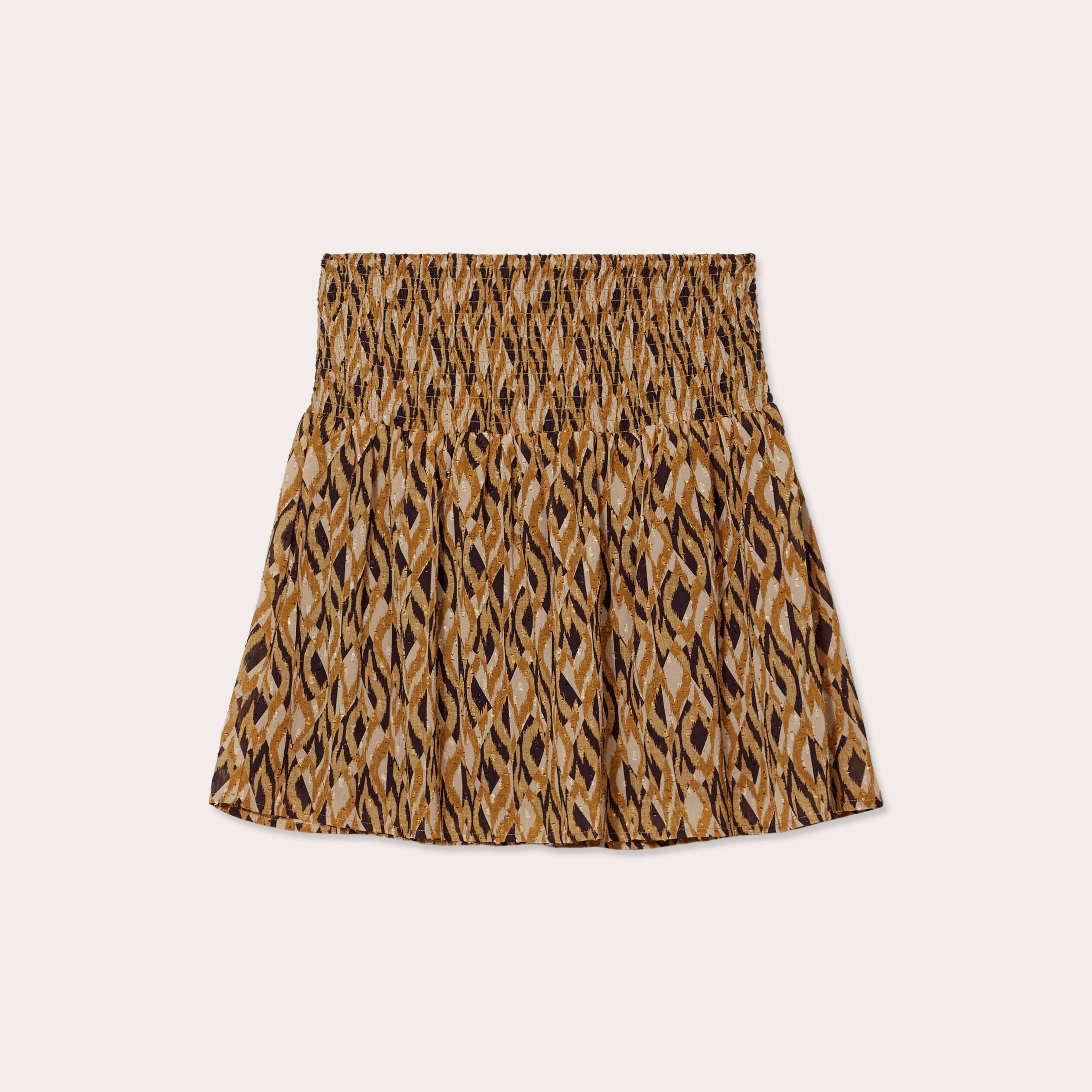 jupe evasee avec volants marron femme Jupe évasée avec volants marron femme