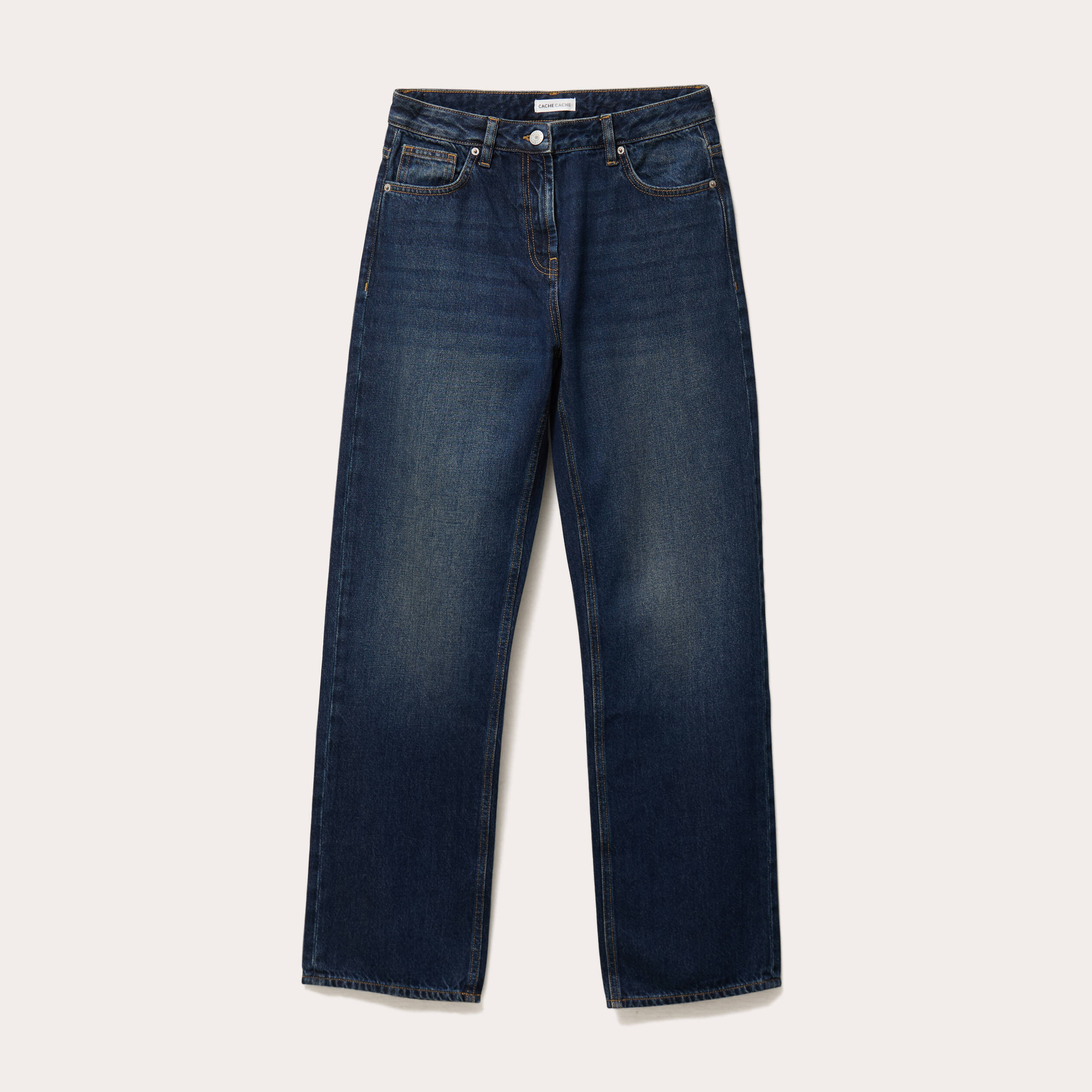 Jeans droit 5 poches denim stone femme