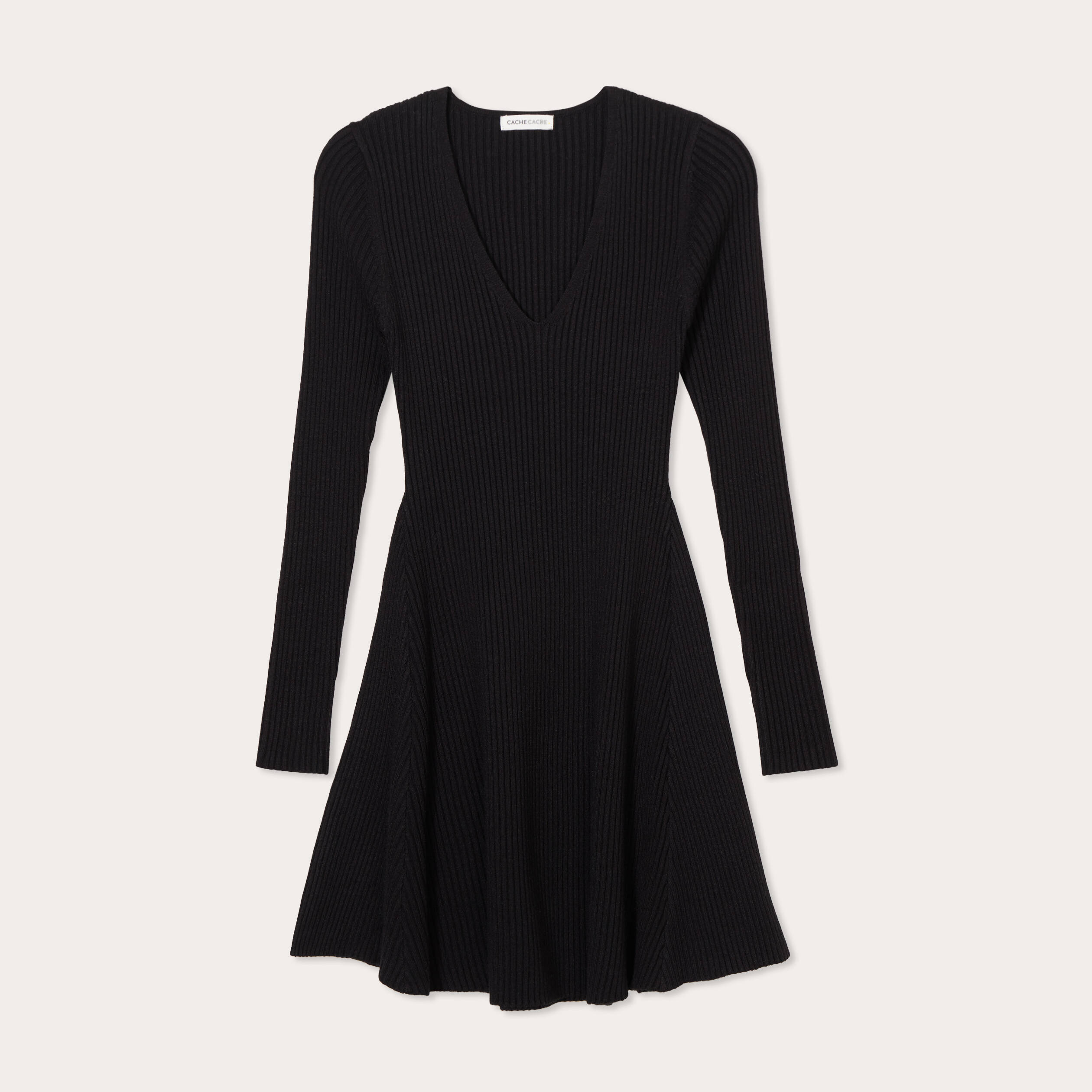 Robe tricot patineuse c&ocirc;tel&eacute;e noir femme