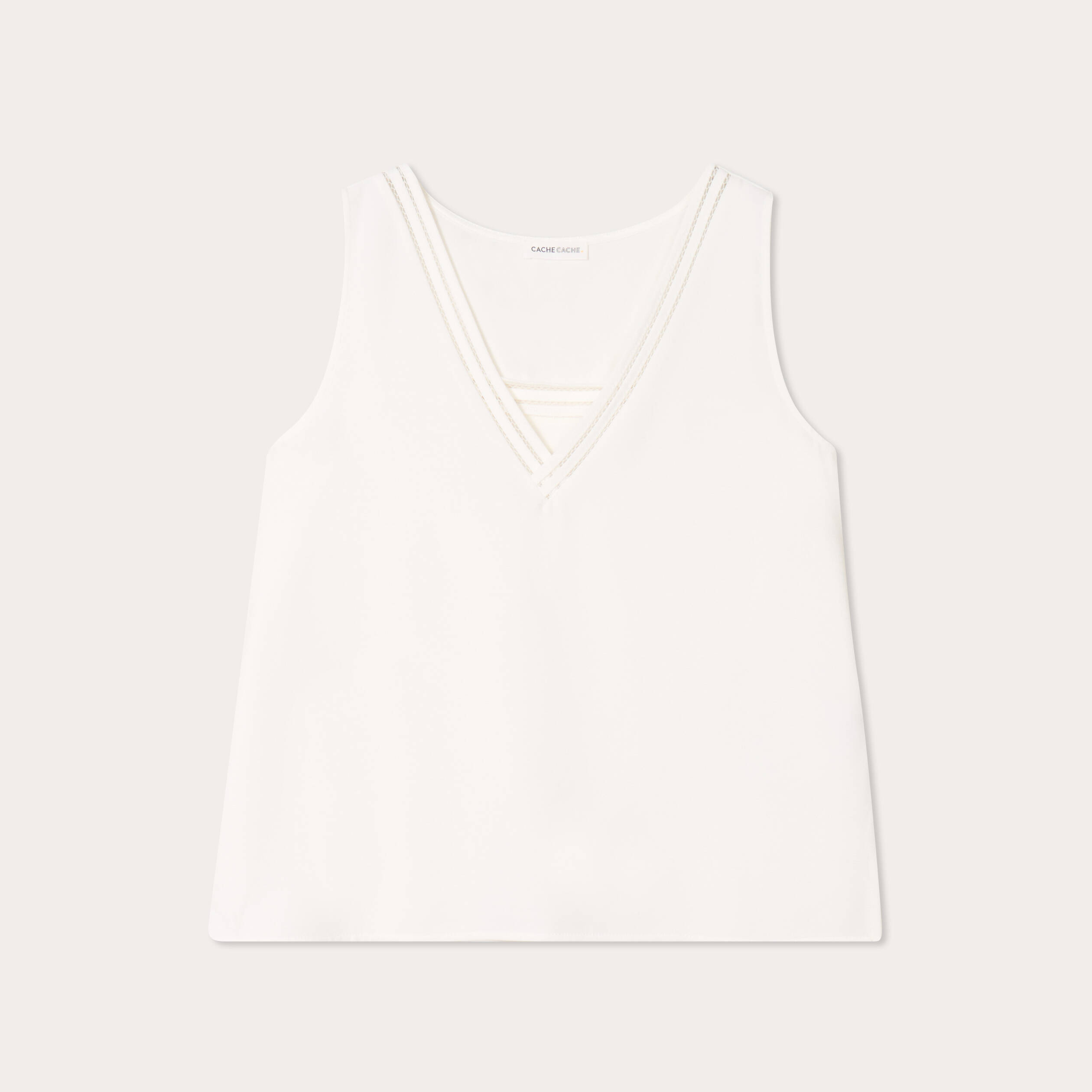 debardeur sans manches ecru femme Débardeur sans manches ecru femme