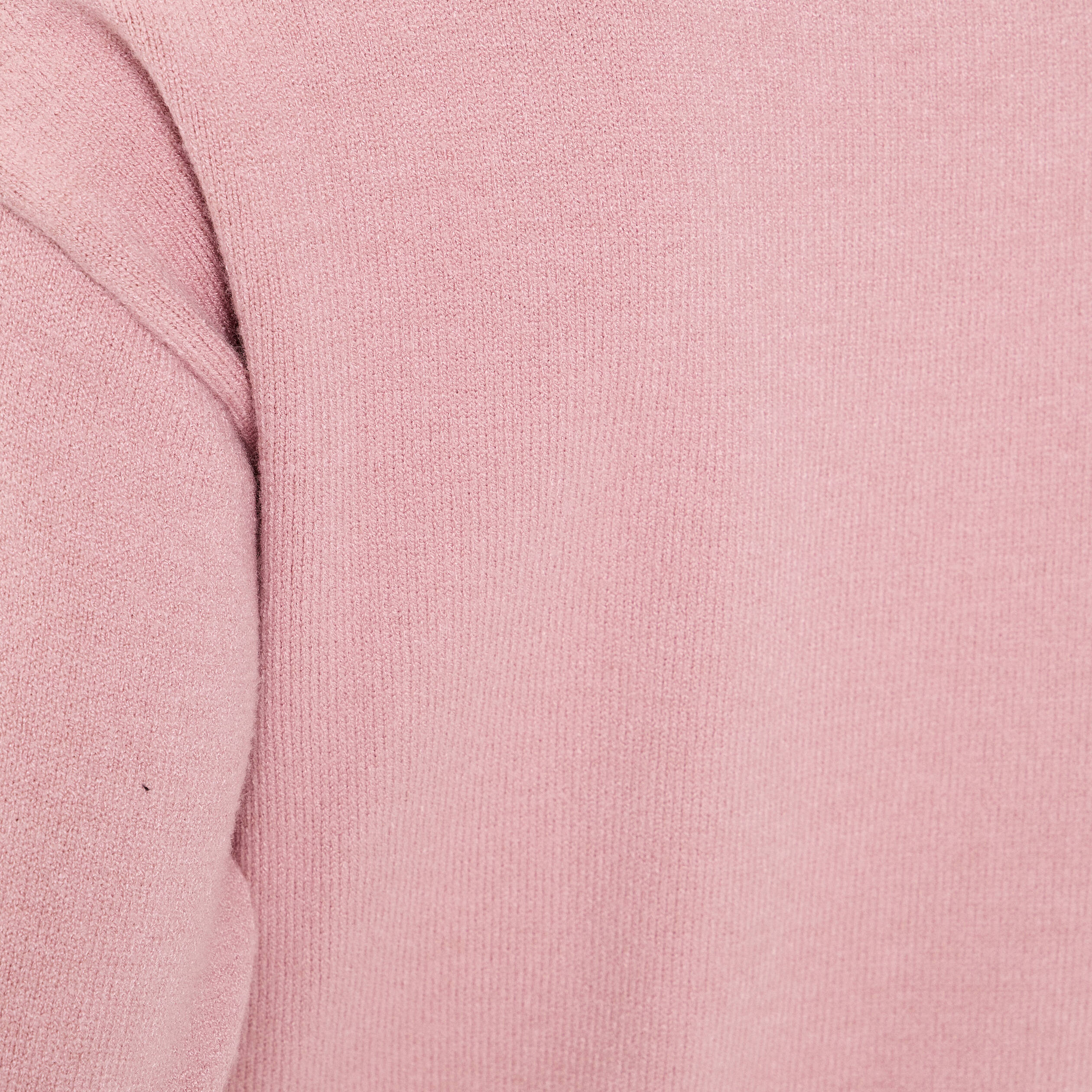 Pull fin col rond manches longues rose poudr&eacute;e femme