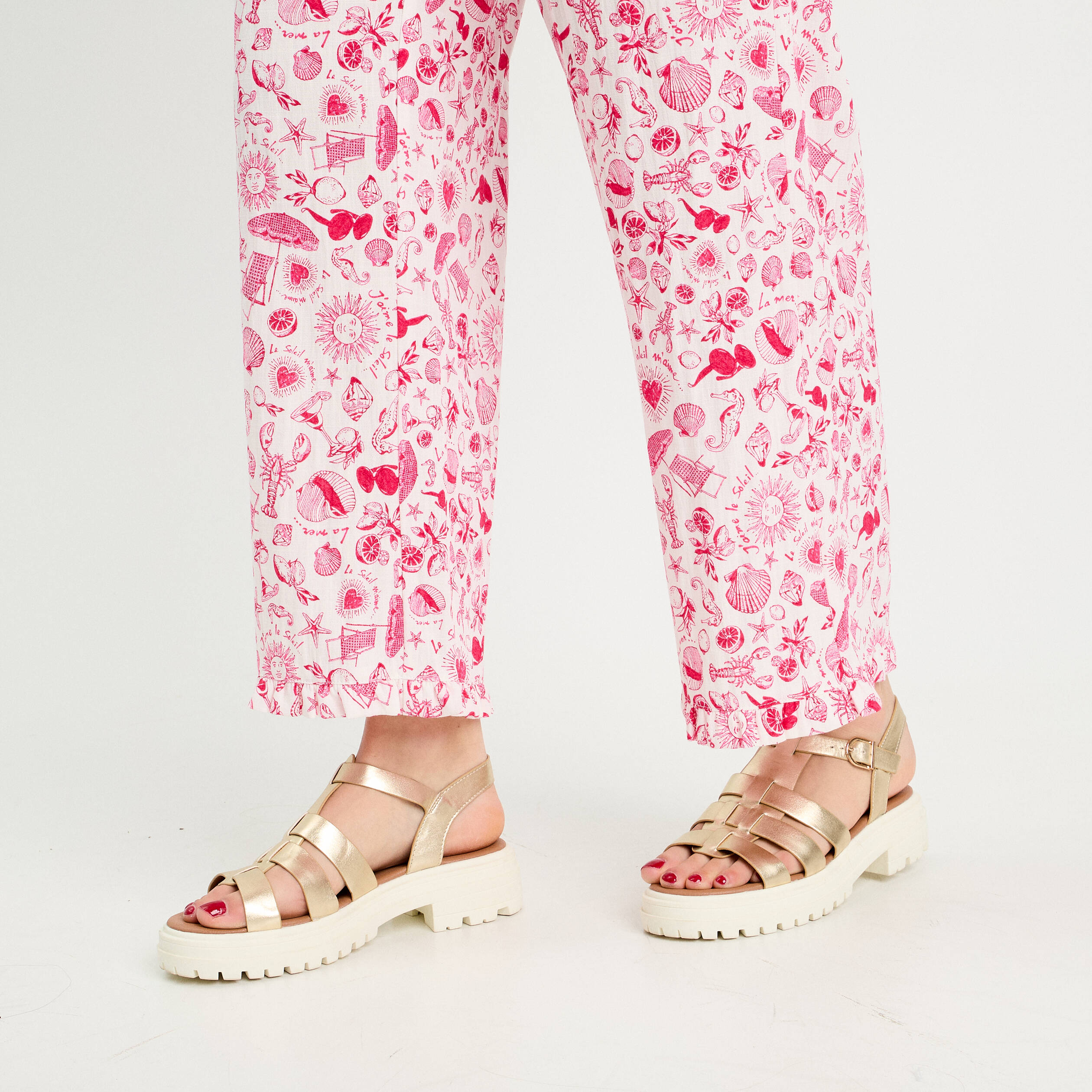 pantalon large rose fushia femme Pantalon large rose fushia femme