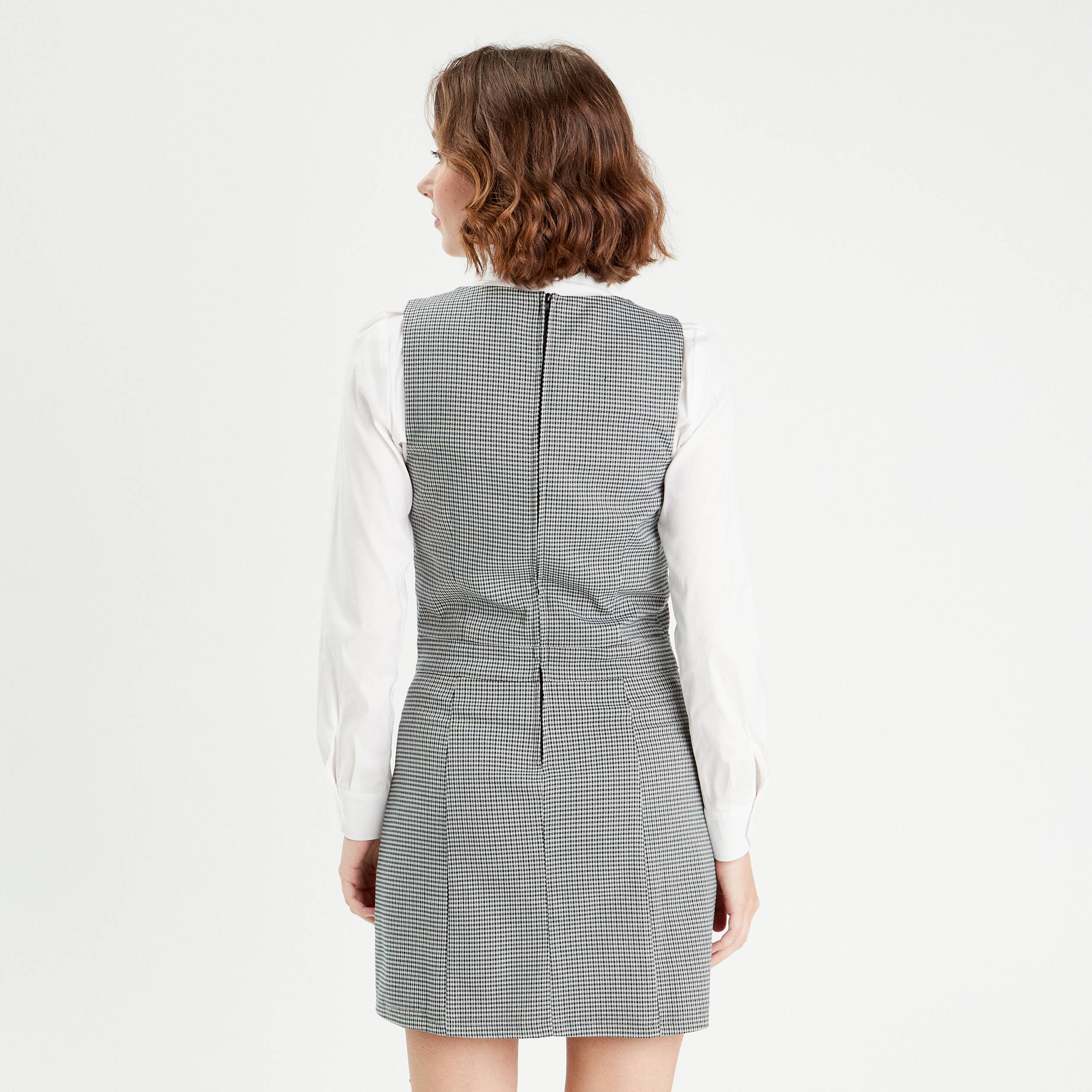 Robe &eacute;vas&eacute;e encolure carr&eacute;e blanc femme