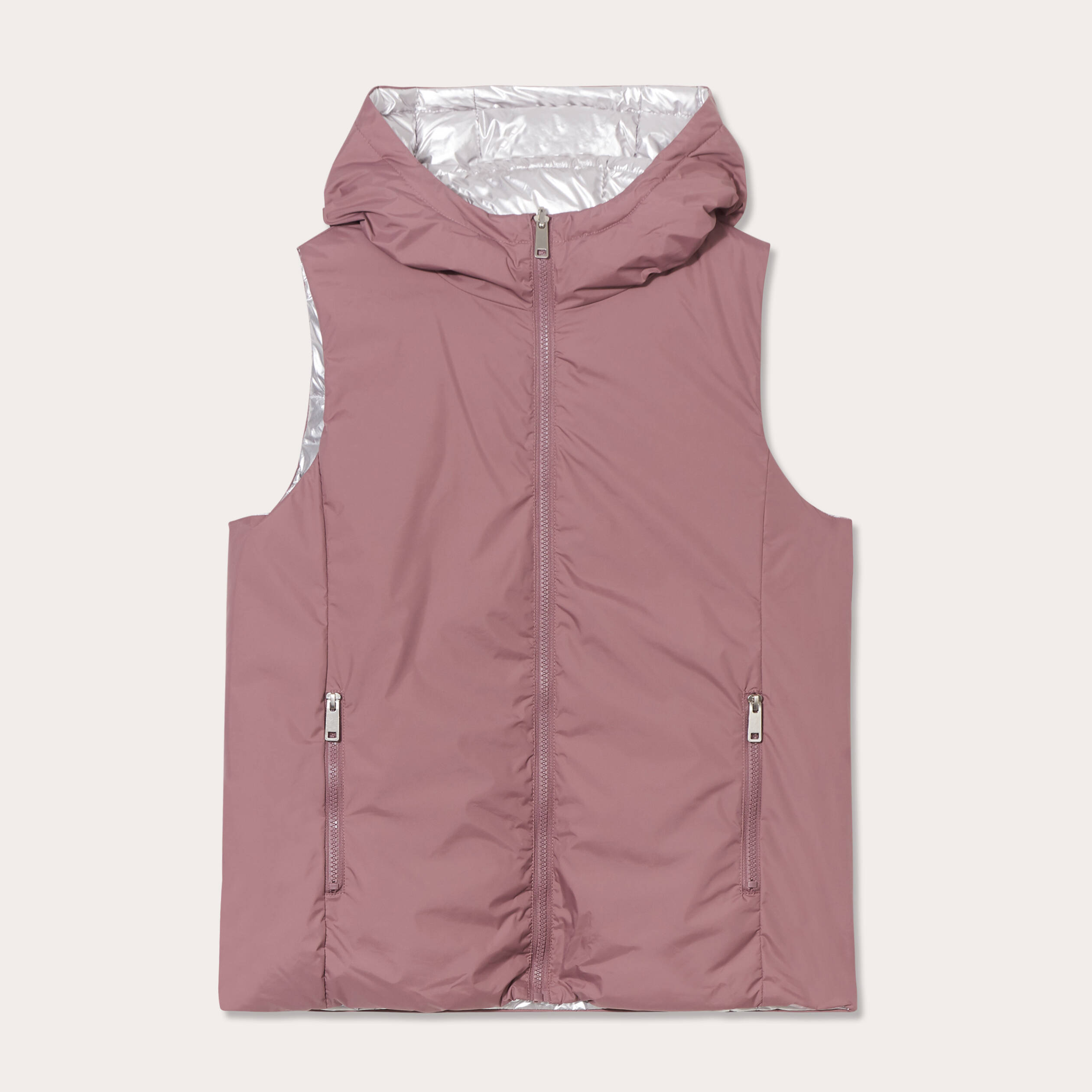 Doudoune r&eacute;versible vieux rose femme