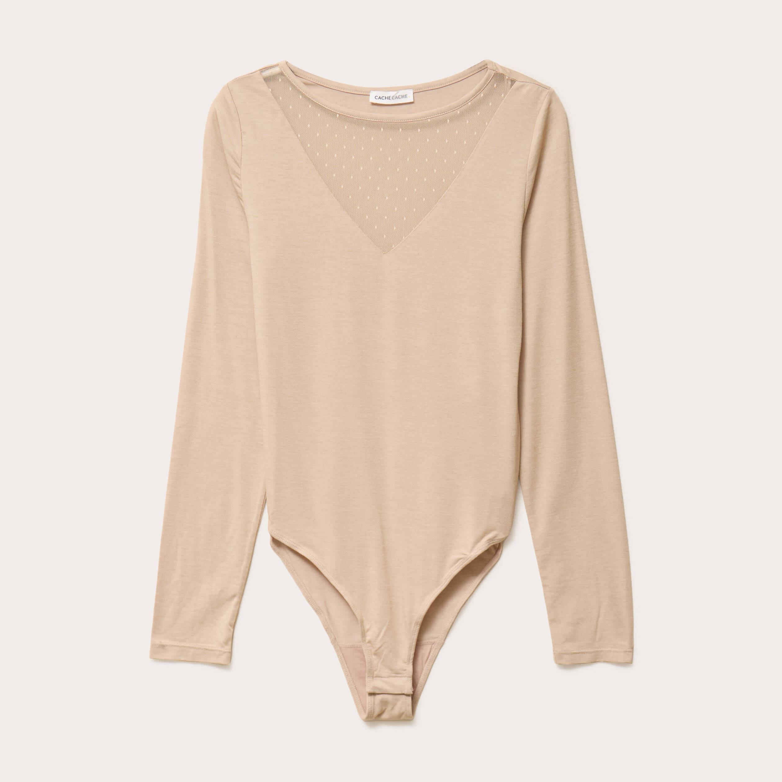 Body thermique col rond manches longues sable femme