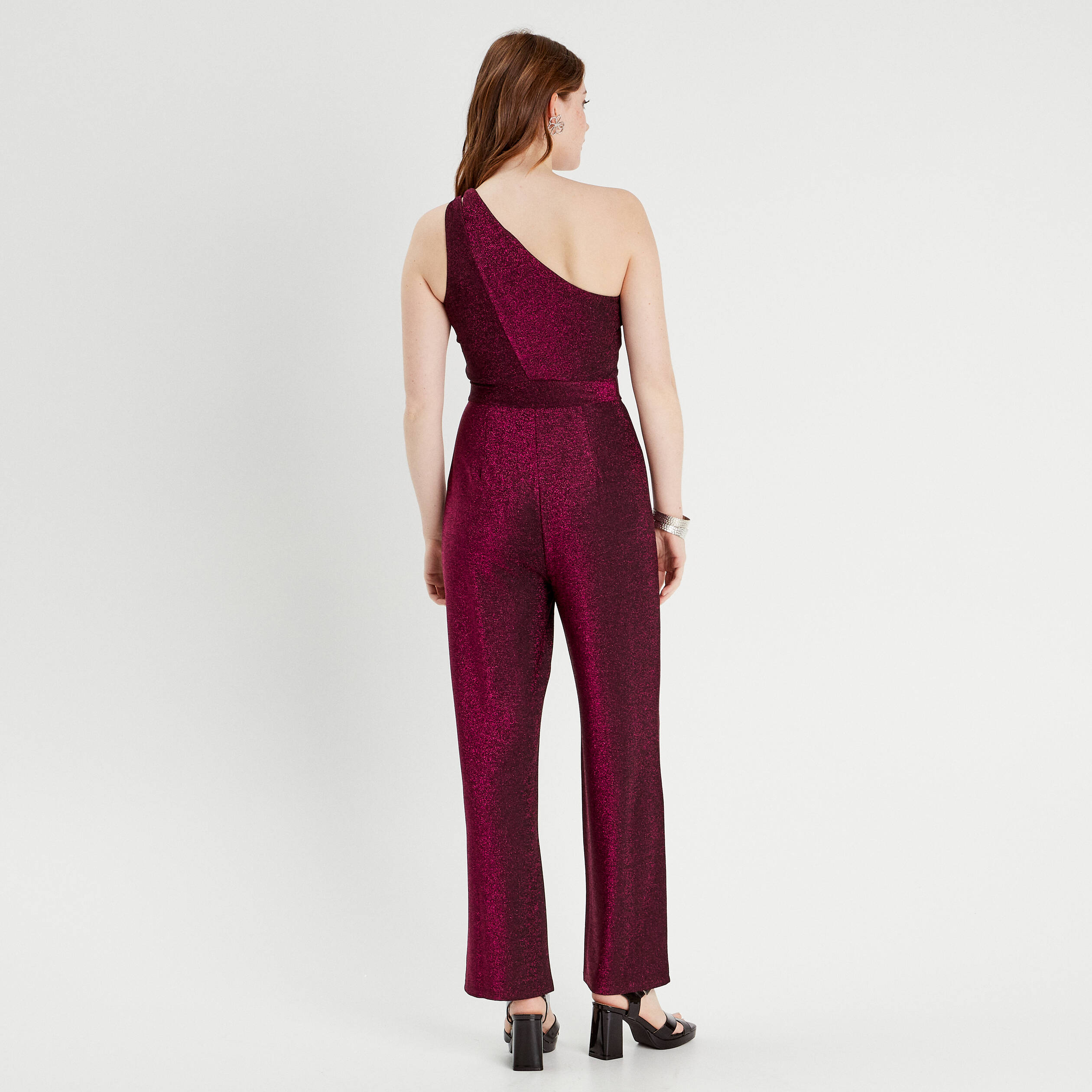 Combinaison pantalon large rose vif femme