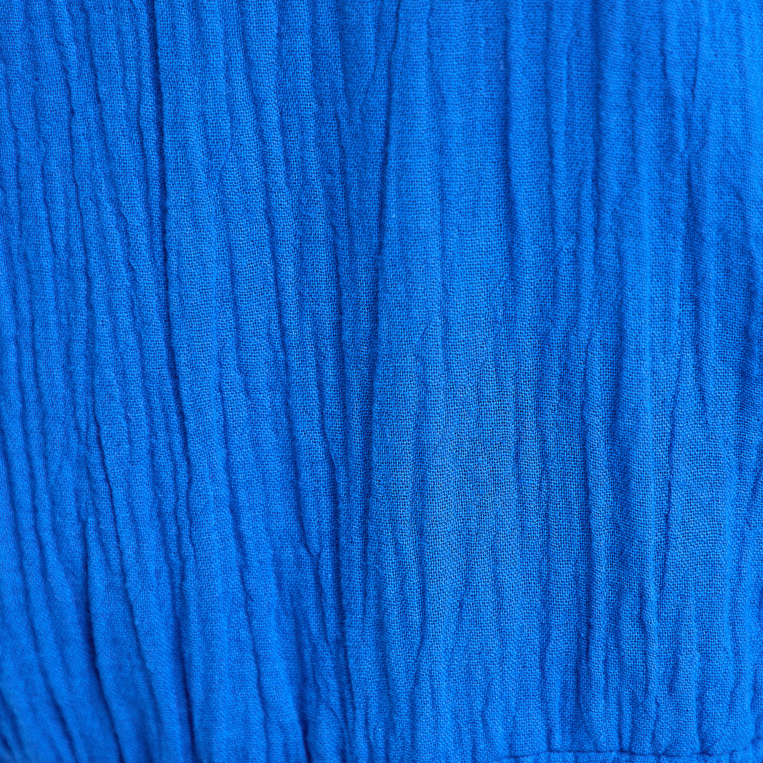 Combishort pliss&eacute; bleu electrique femme
