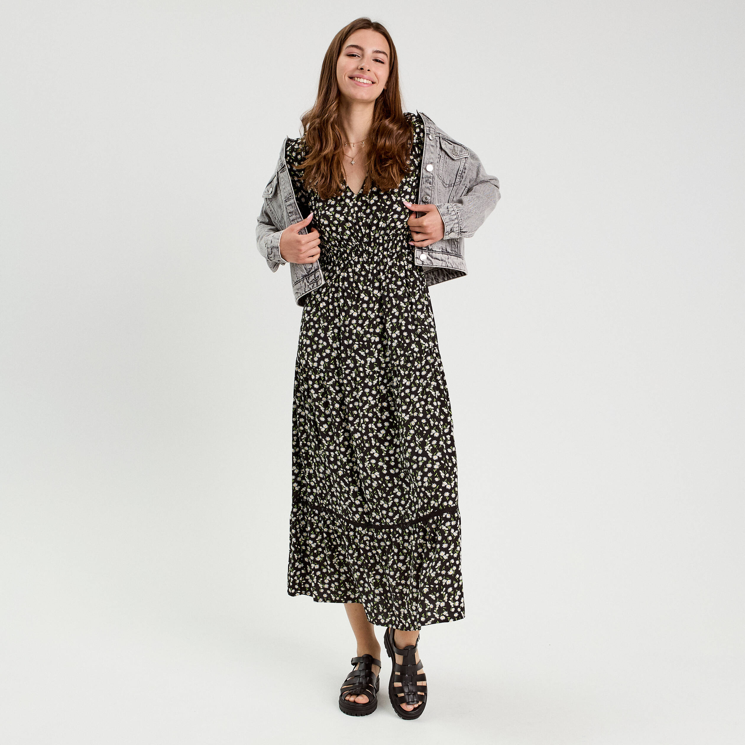 robe longue evasee multicolore femme Robe longue évasée multicolore femme