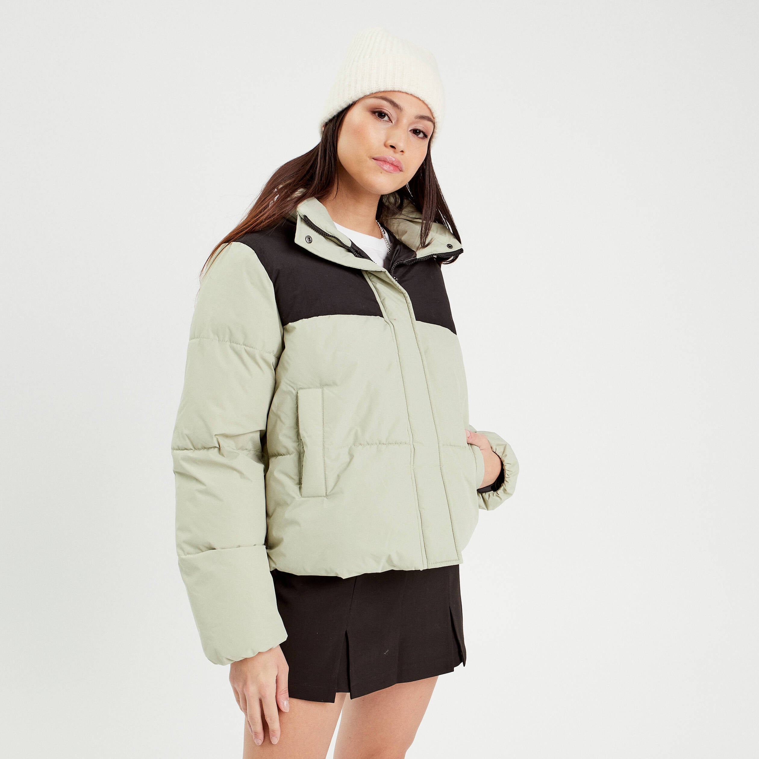 Doudoune vert pastel femme