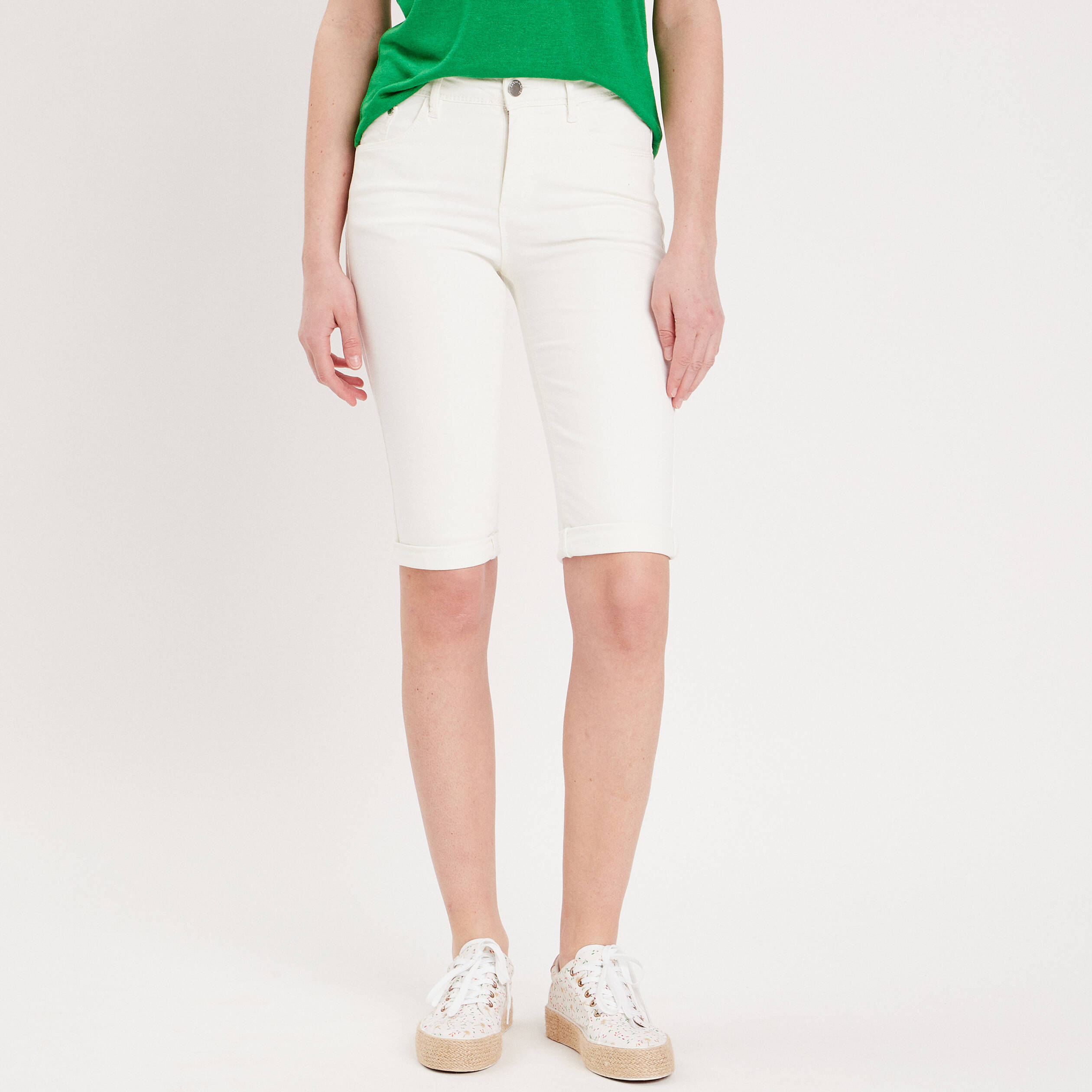 Pantacourt blanc femme Vibs