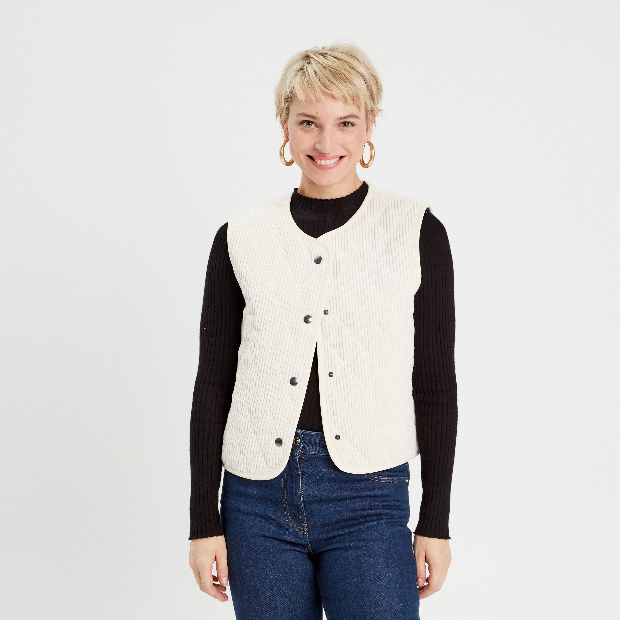 Gilet sans manche velours femme outlet